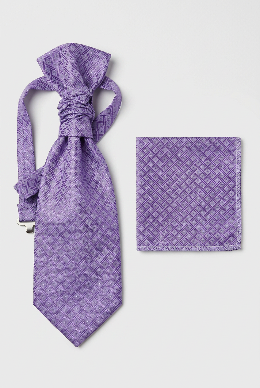 Father & Son Matching Waistcoat, Wedding Cravat & Pocket Square Set in Lilac