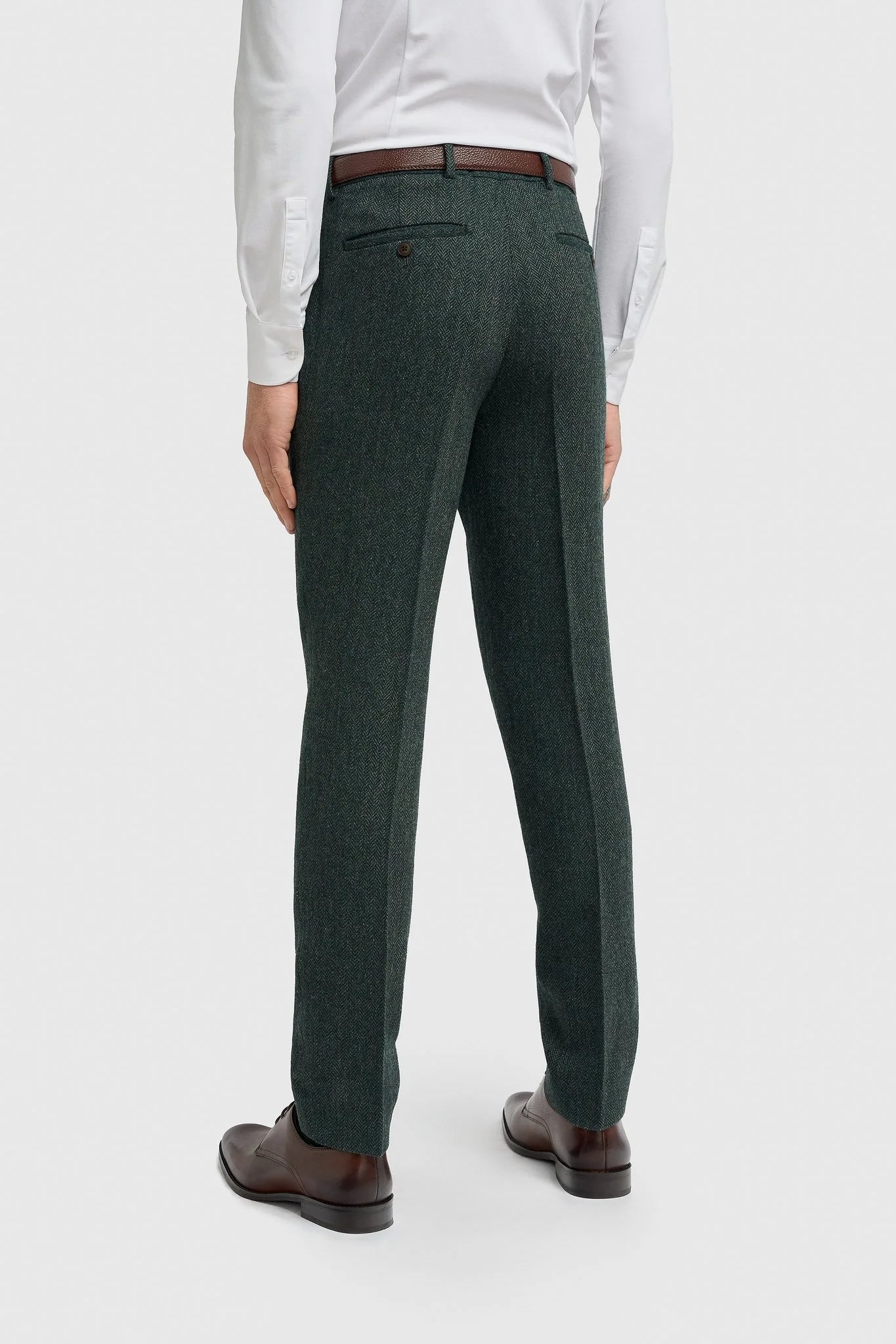 Father & Son Matching Wool Herringbone 3-Piece Suit Set - Thomas - Lush Green