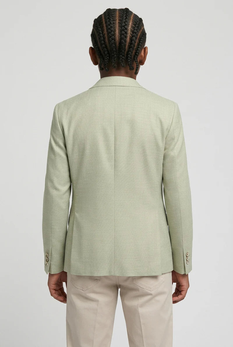 Father & Son Matching Herringbone Twill Blazer - Sage Green