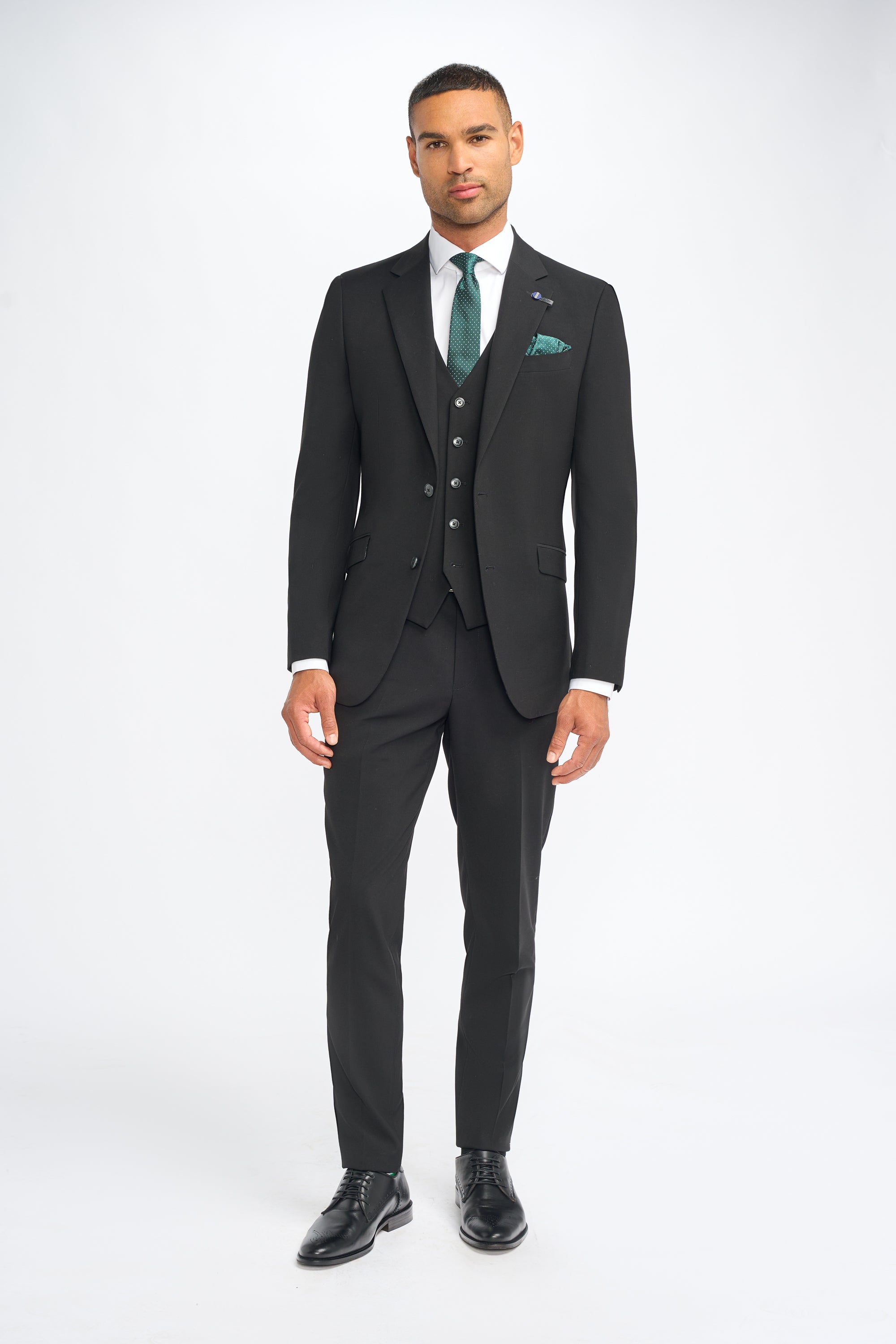 Father & Son Matching Slim Fit 3-Piece Suit Set - Malibu Black