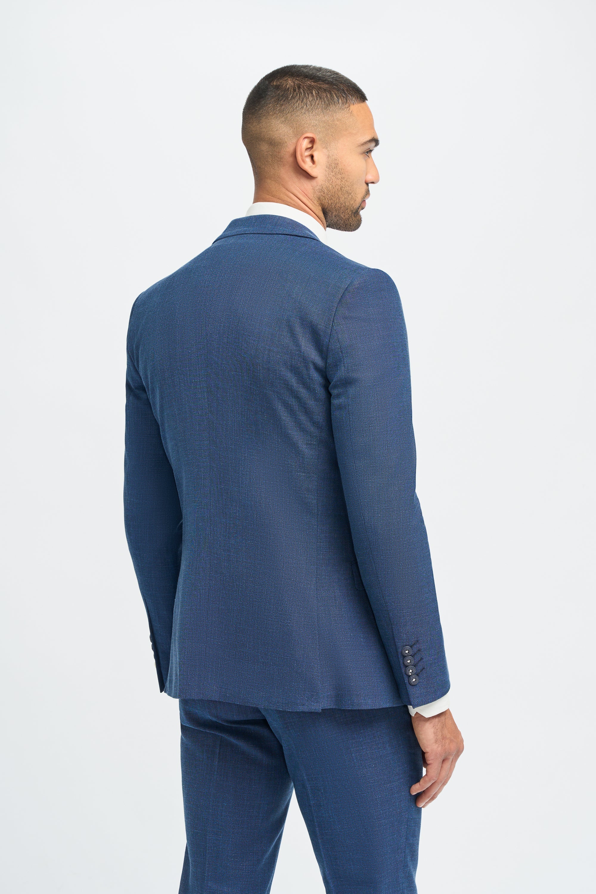 Father & Son Matching Textured 3-Piece Suit Set - Miami - Blue