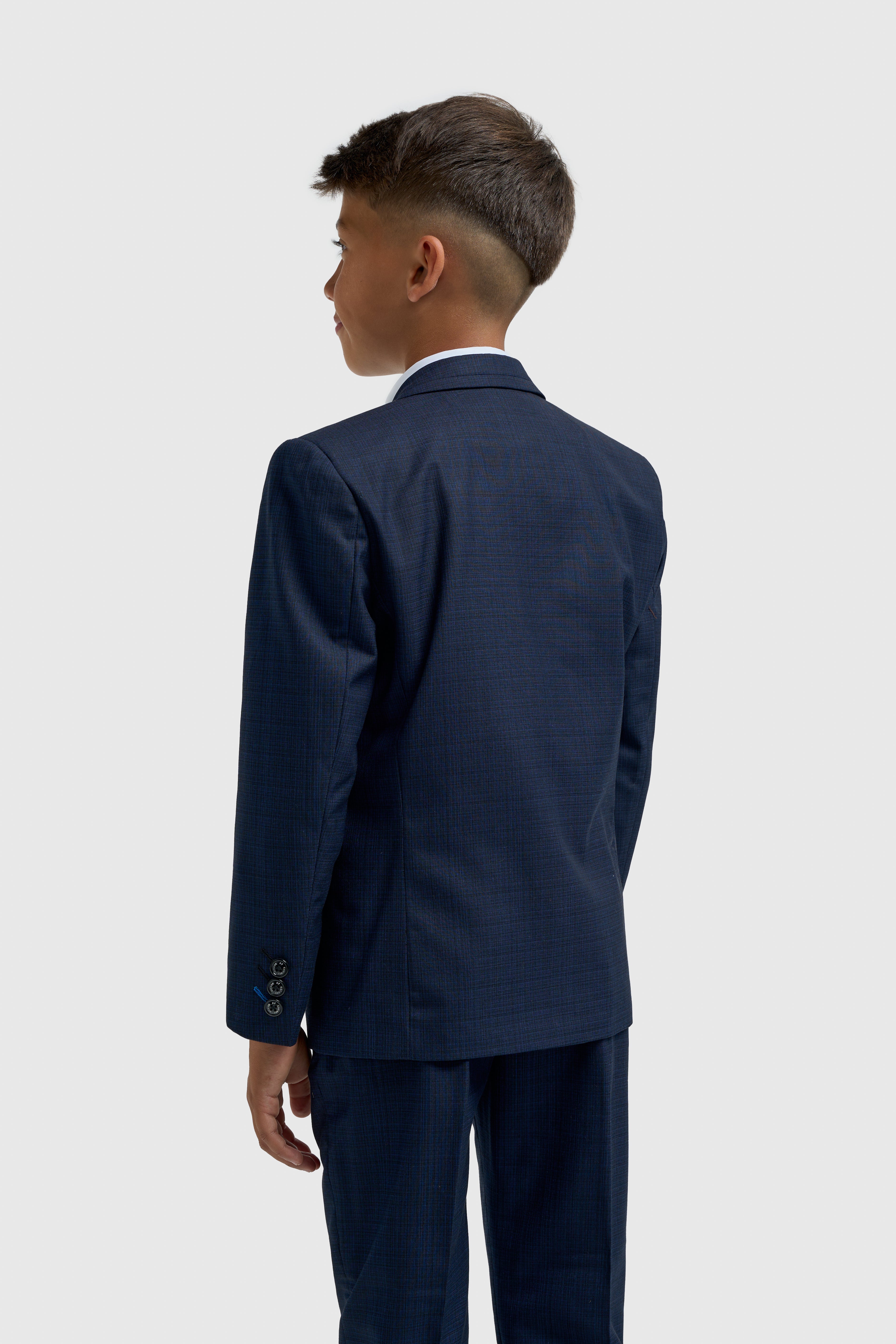 Father & Son Matching Textured 3-Piece Suit Set - Seeba Navy