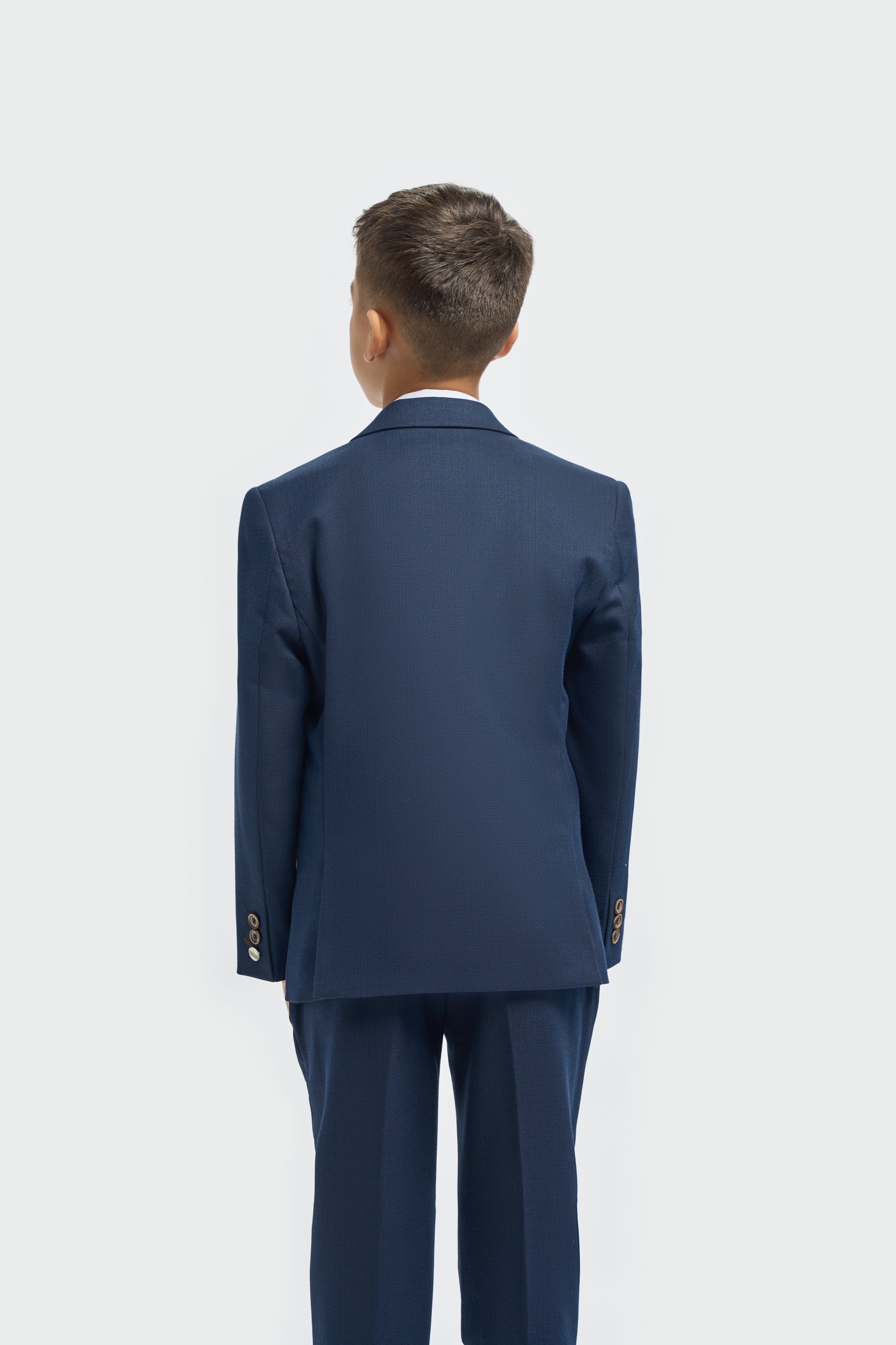 Father & Son Matching Textured 3-Piece Suit Set - Tropez Navy