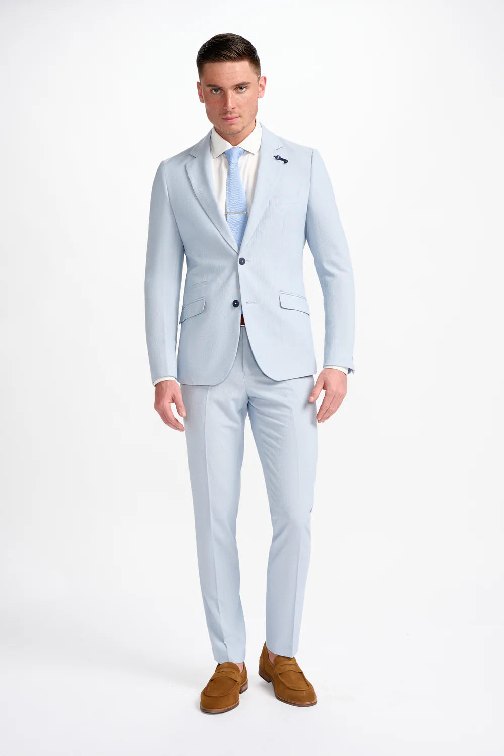 Father & Son Matching Textured Blazer - Sky Blue