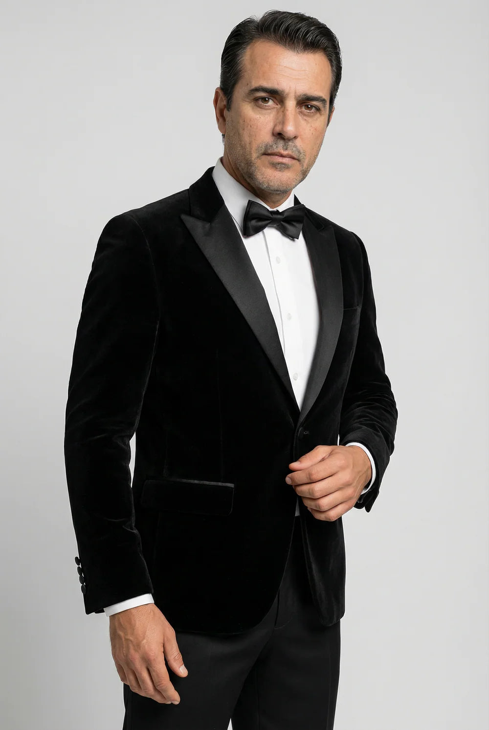 Father & Son Matching Velvet Dinner Jacket - Black