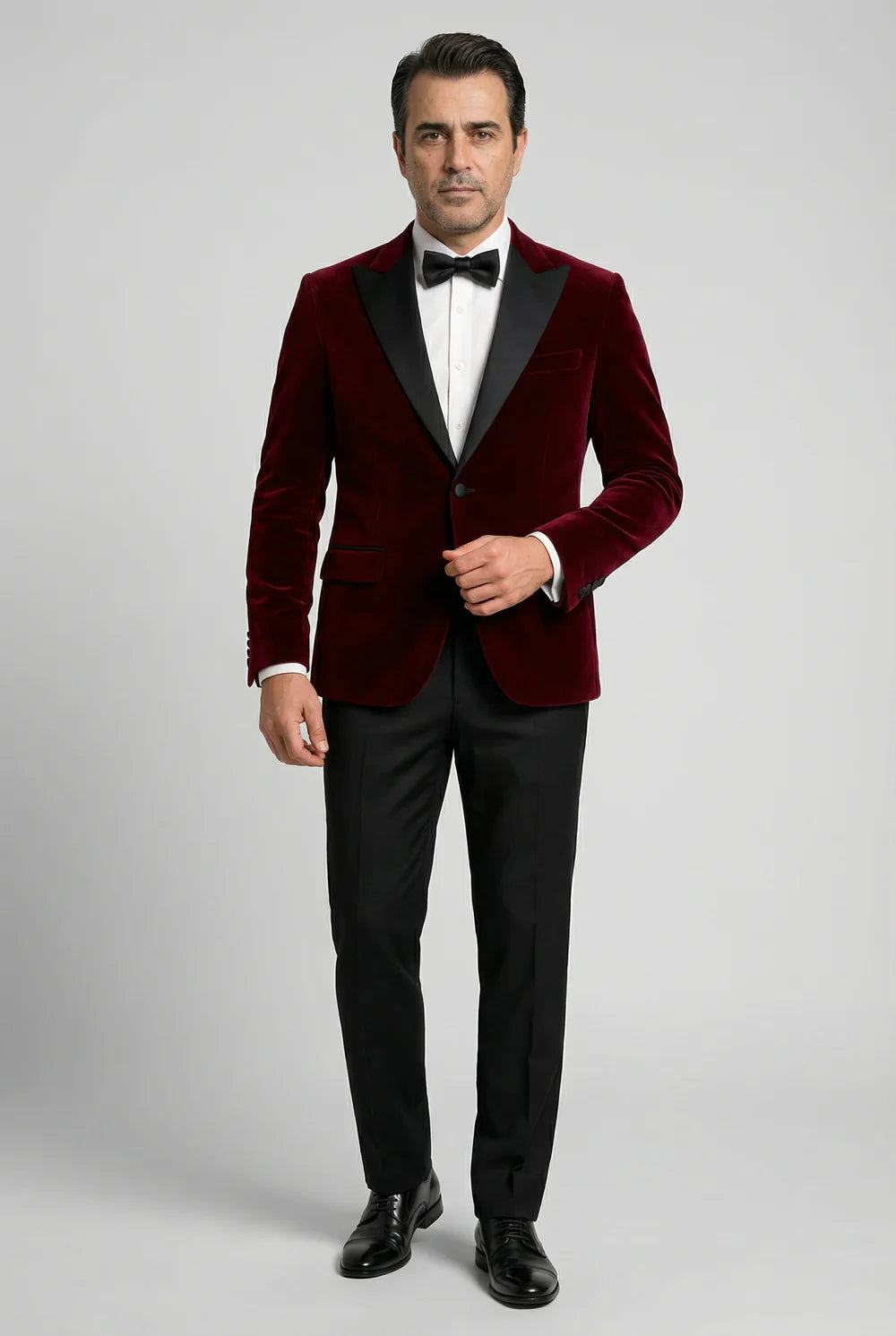 Father & Son Matching Velvet Dinner Jacket - Burgundy