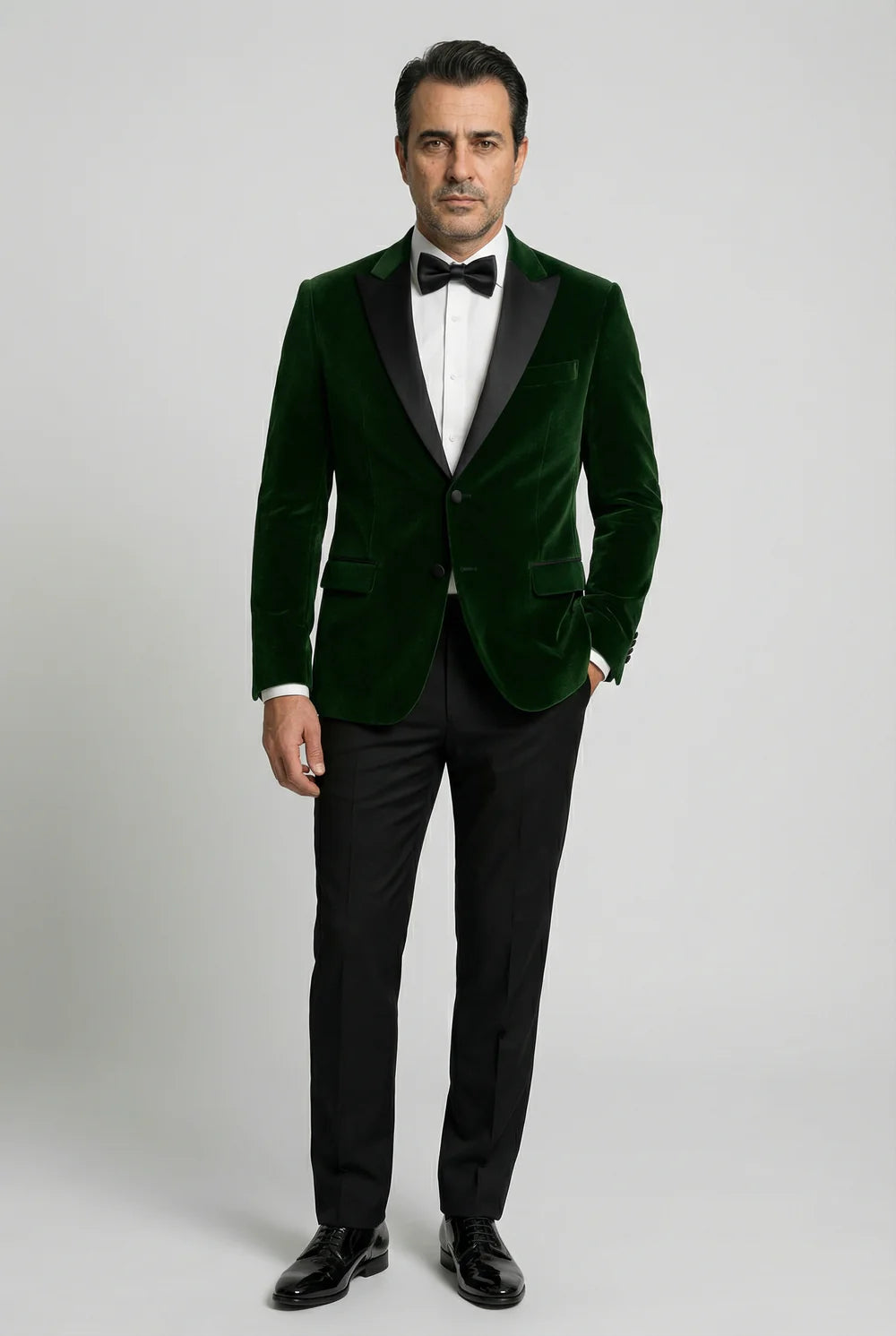 Father & Son Matching Velvet Dinner Jacket - Green