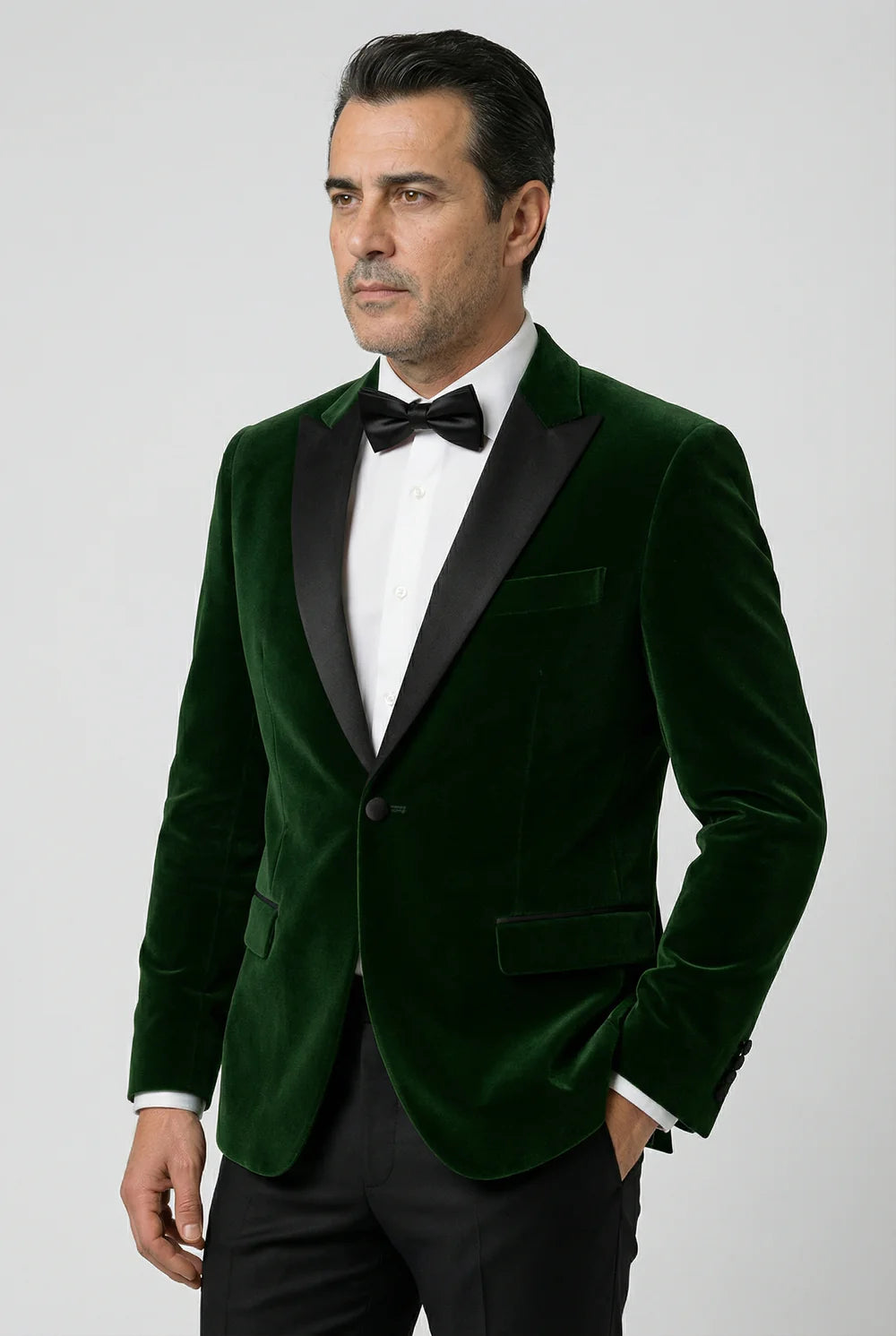 Father & Son Matching Velvet Dinner Jacket - Green