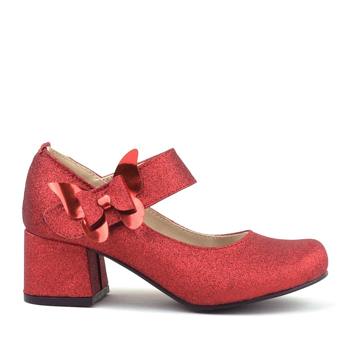 Girls Glittery Block Heel Mary Janes Shoes - Winx - Red