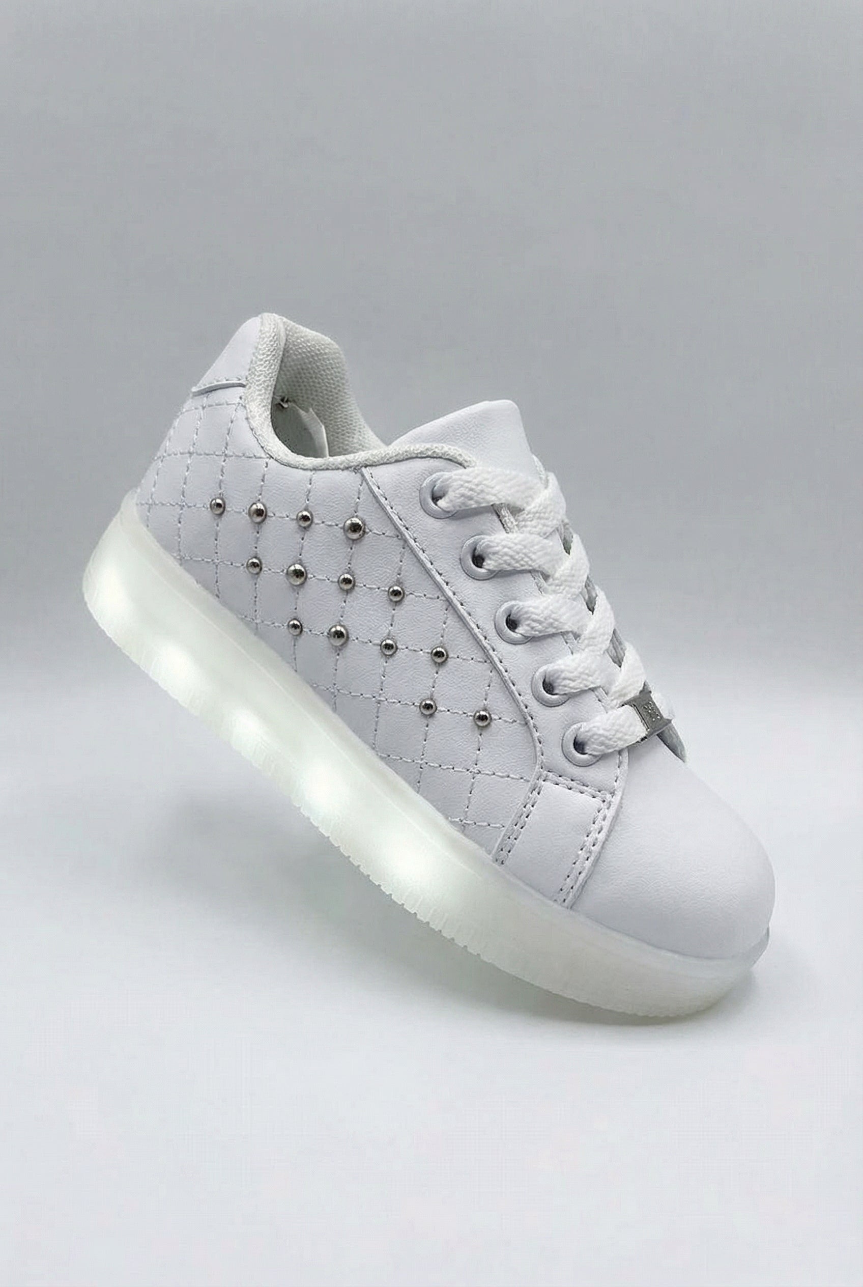 Girls Studded Light Up Trainers - White