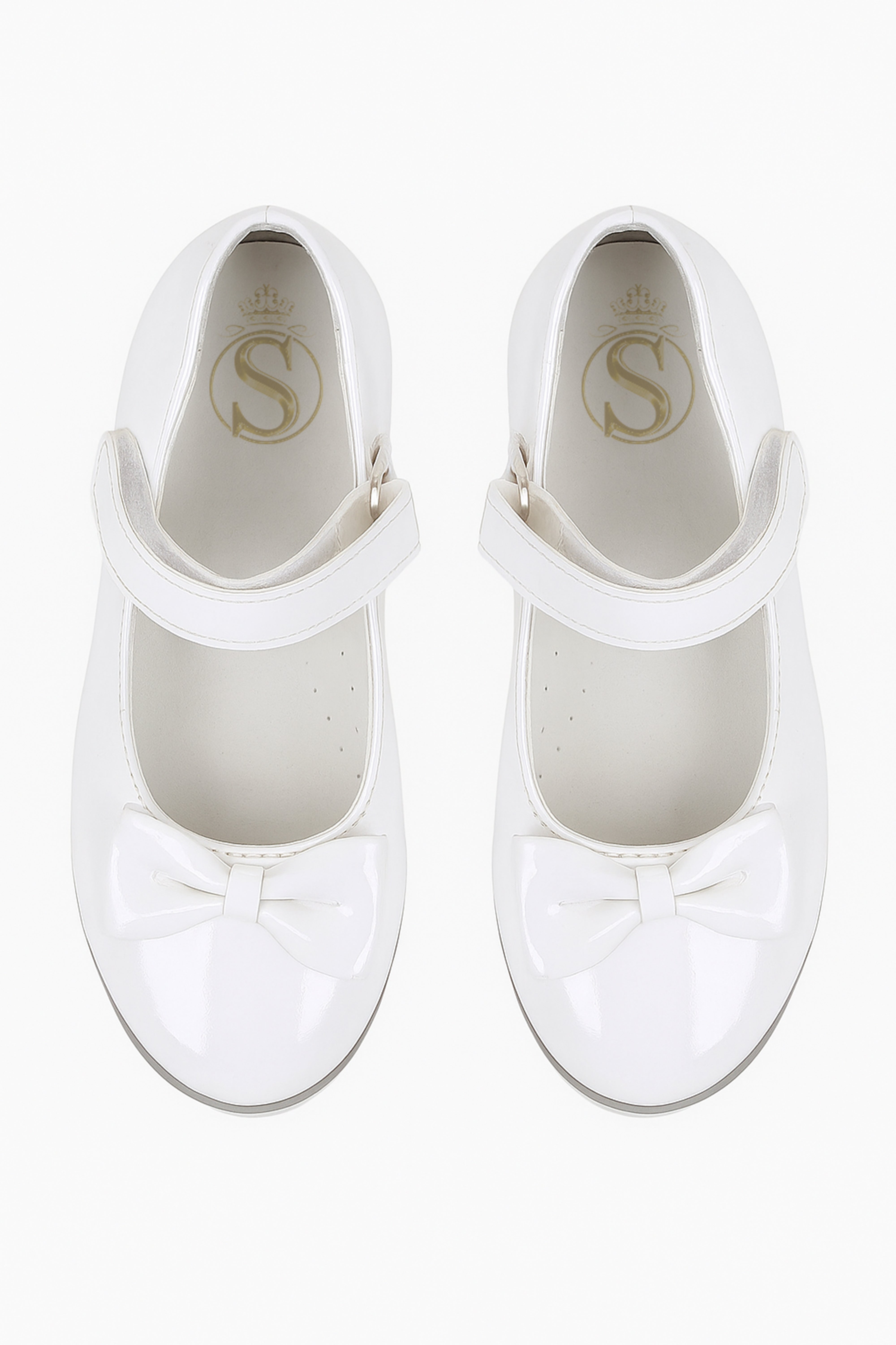 Girls Patent Flat Mary Jane Shoes - White