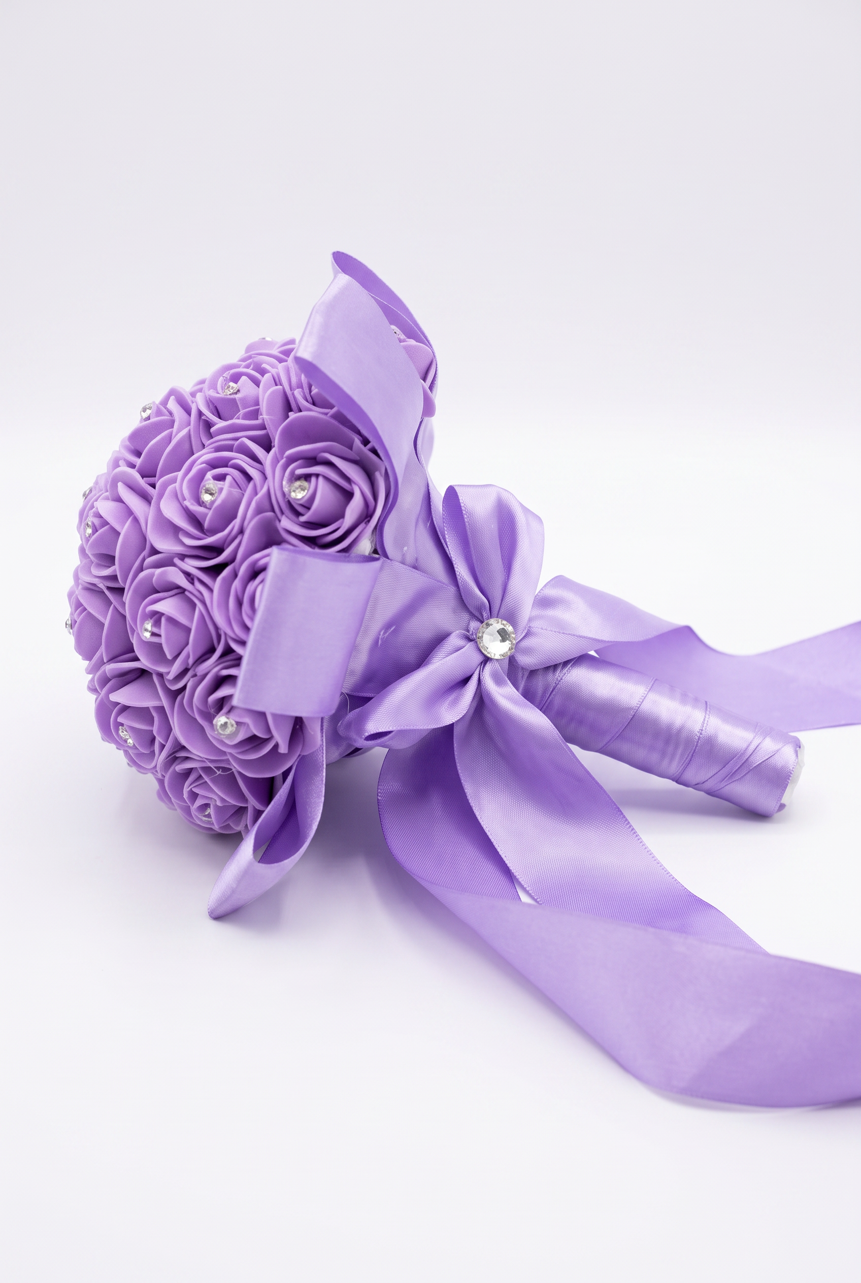 Girls’ Special Occasion Rose Bouquet with Sparkling Details in Purple Side Picture