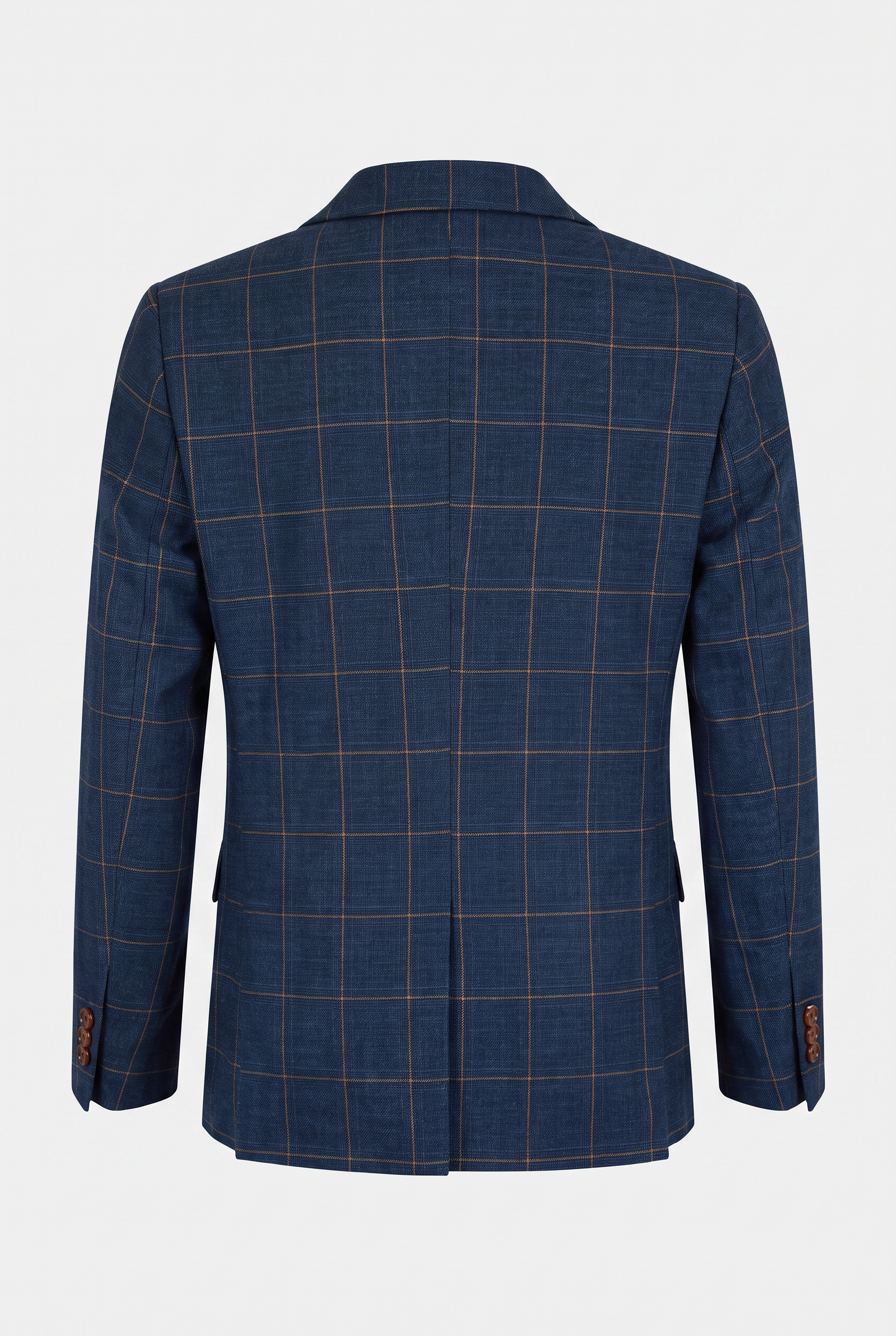 Boys' Tailored Fit Windowpane Check Suit - Cornflower Blue