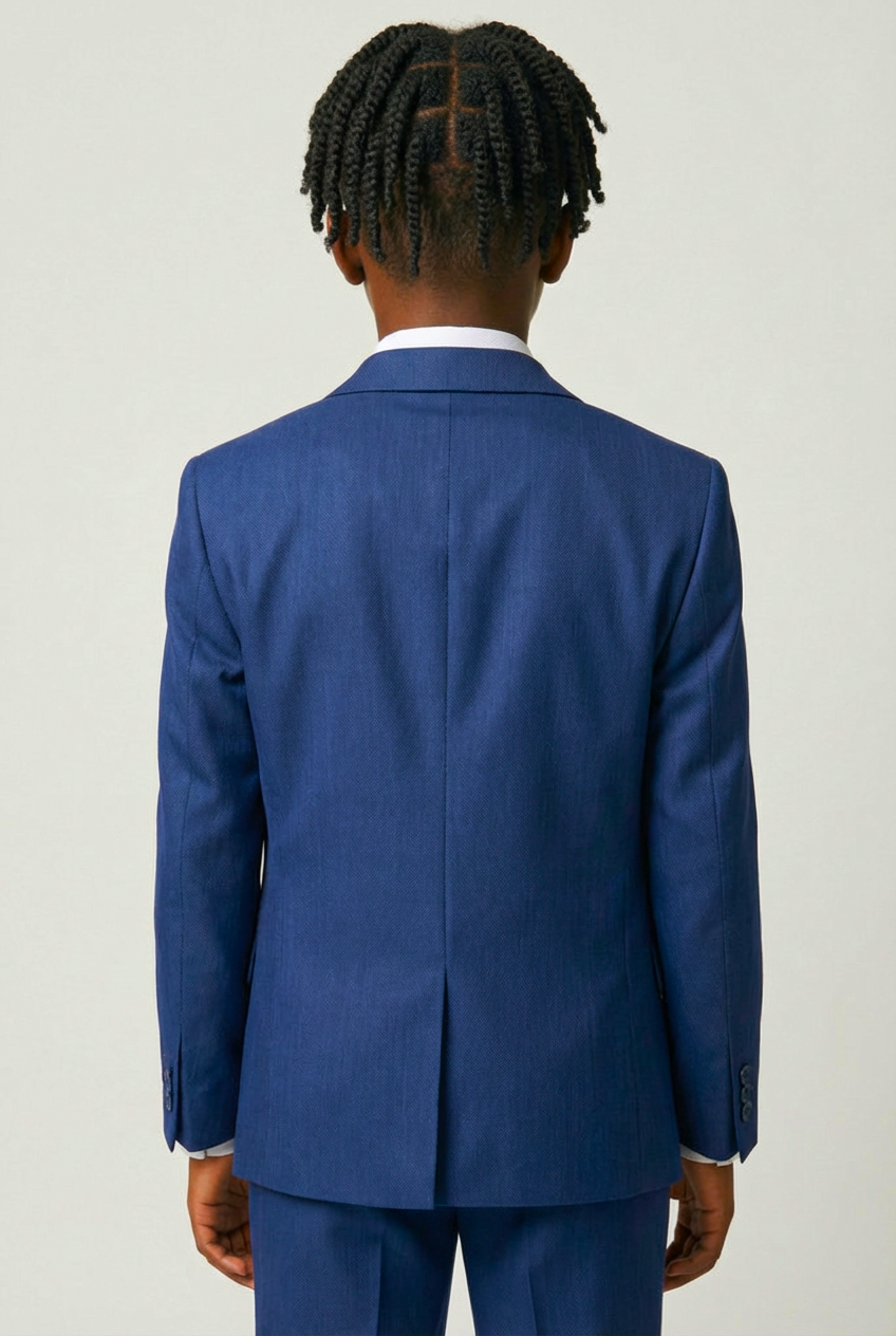 Boys 4-Piece Slim Fit Twill Suit - Midnight Blue