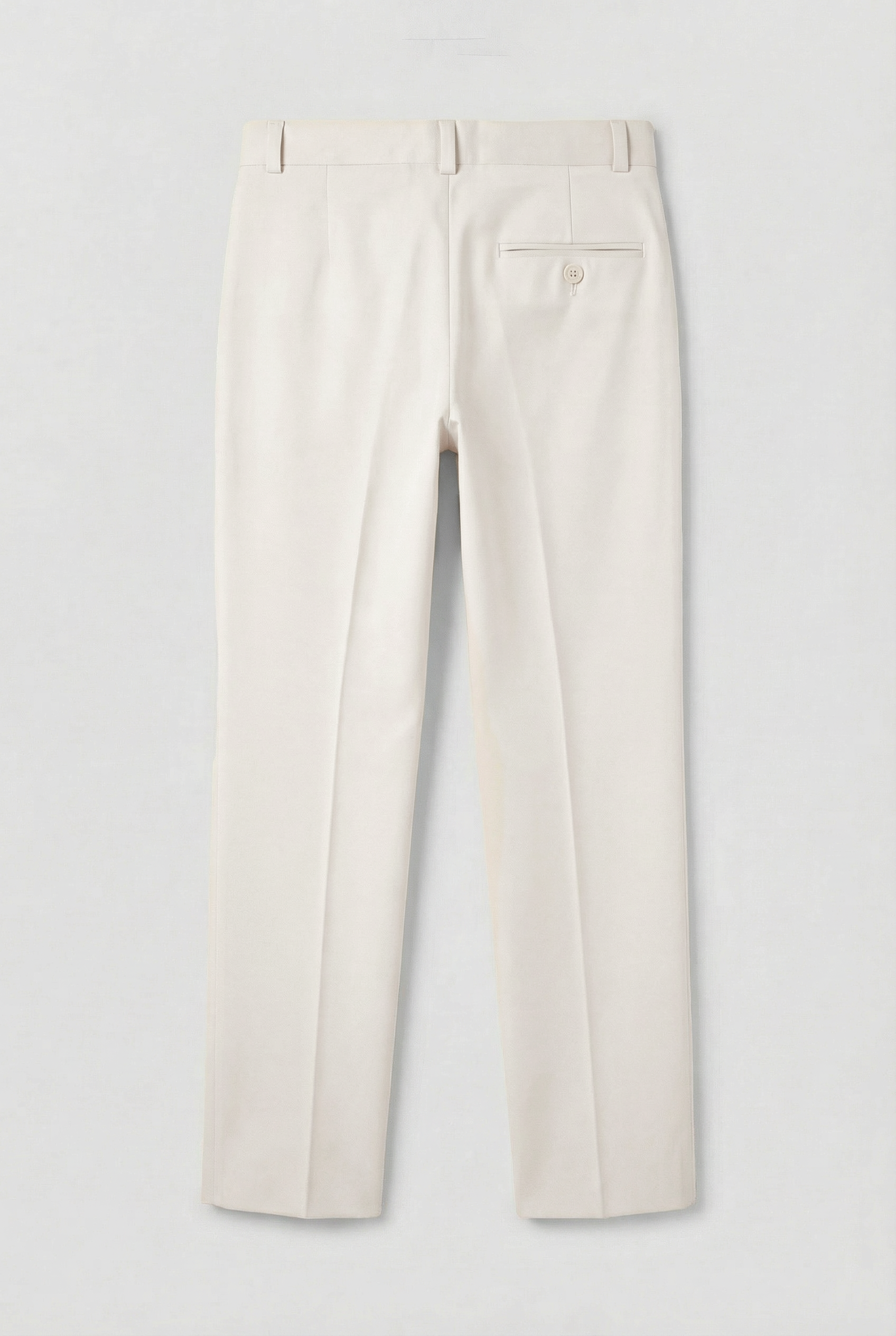 Boys Slim Fit Formal Trousers with Adjustable Waist - Ivory