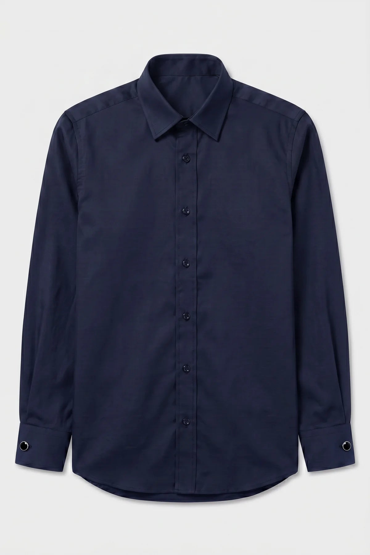 Boys Classic Collar Dress Shirt with Cufflinks - Navy