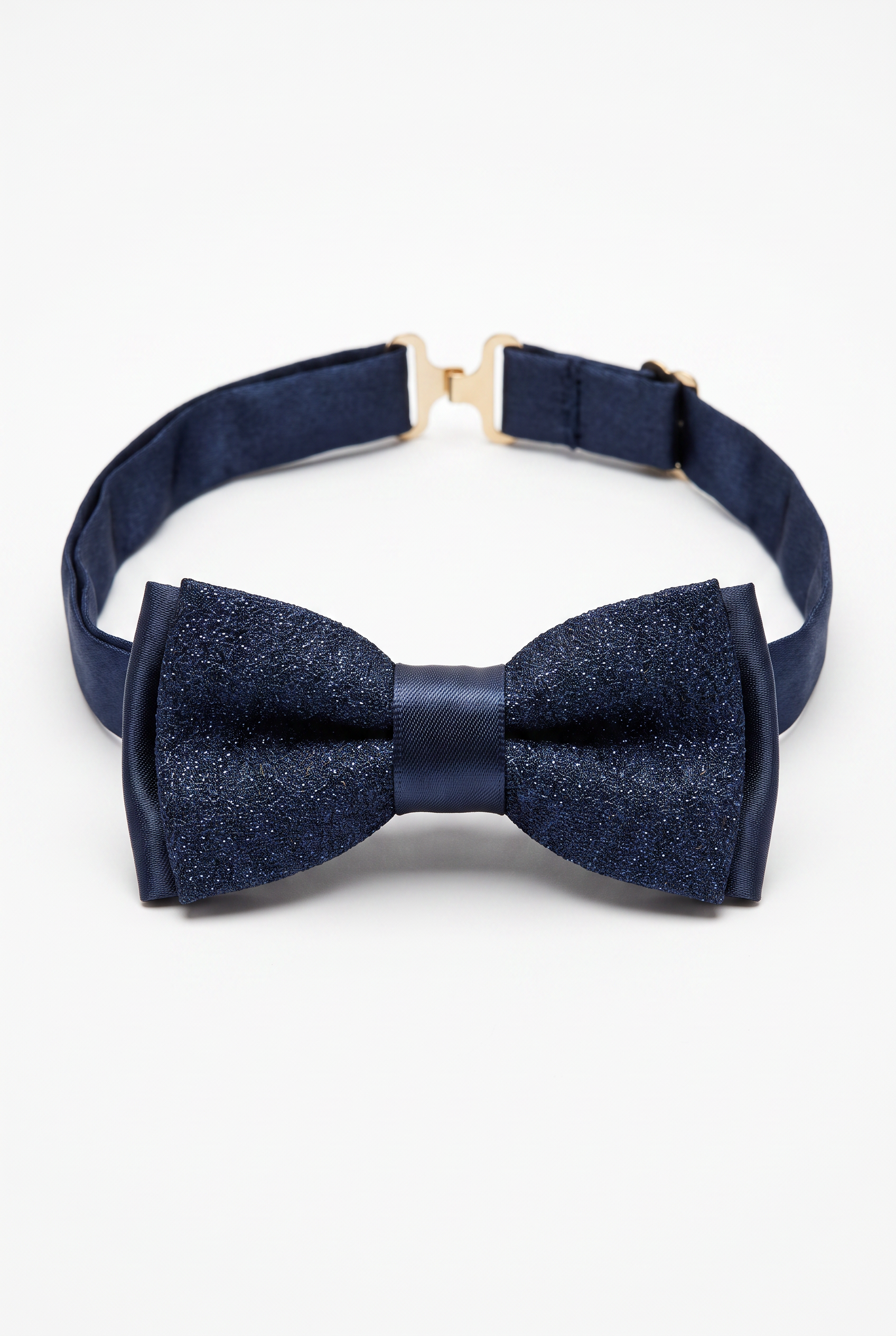 Kids Bow Tie – Adjustable Pre-Tied Bow Tie for Boys - Sparkly Navy Picture