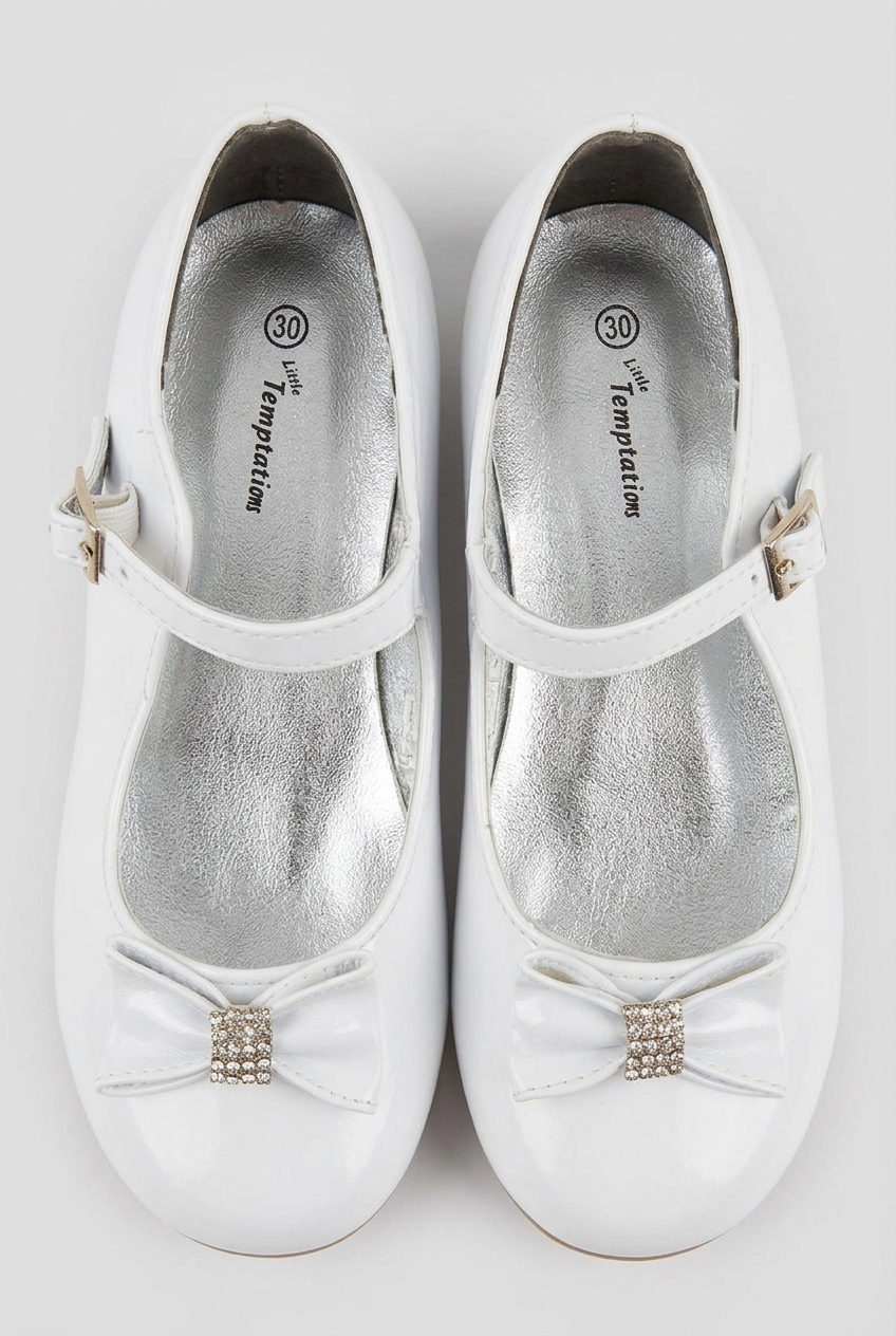 Kids' Mary Jane Bow Dress Shoes – Elegant Occasion Shoes in White