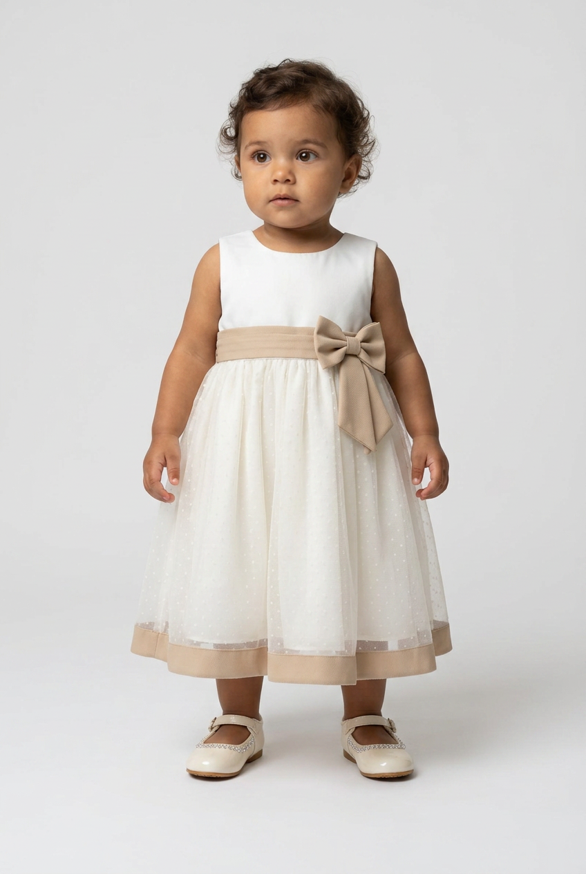 Kids' Rhinestone Mary Jane Shoes – Smart Party & Occasion Dress Shoes - Ivory / Beige