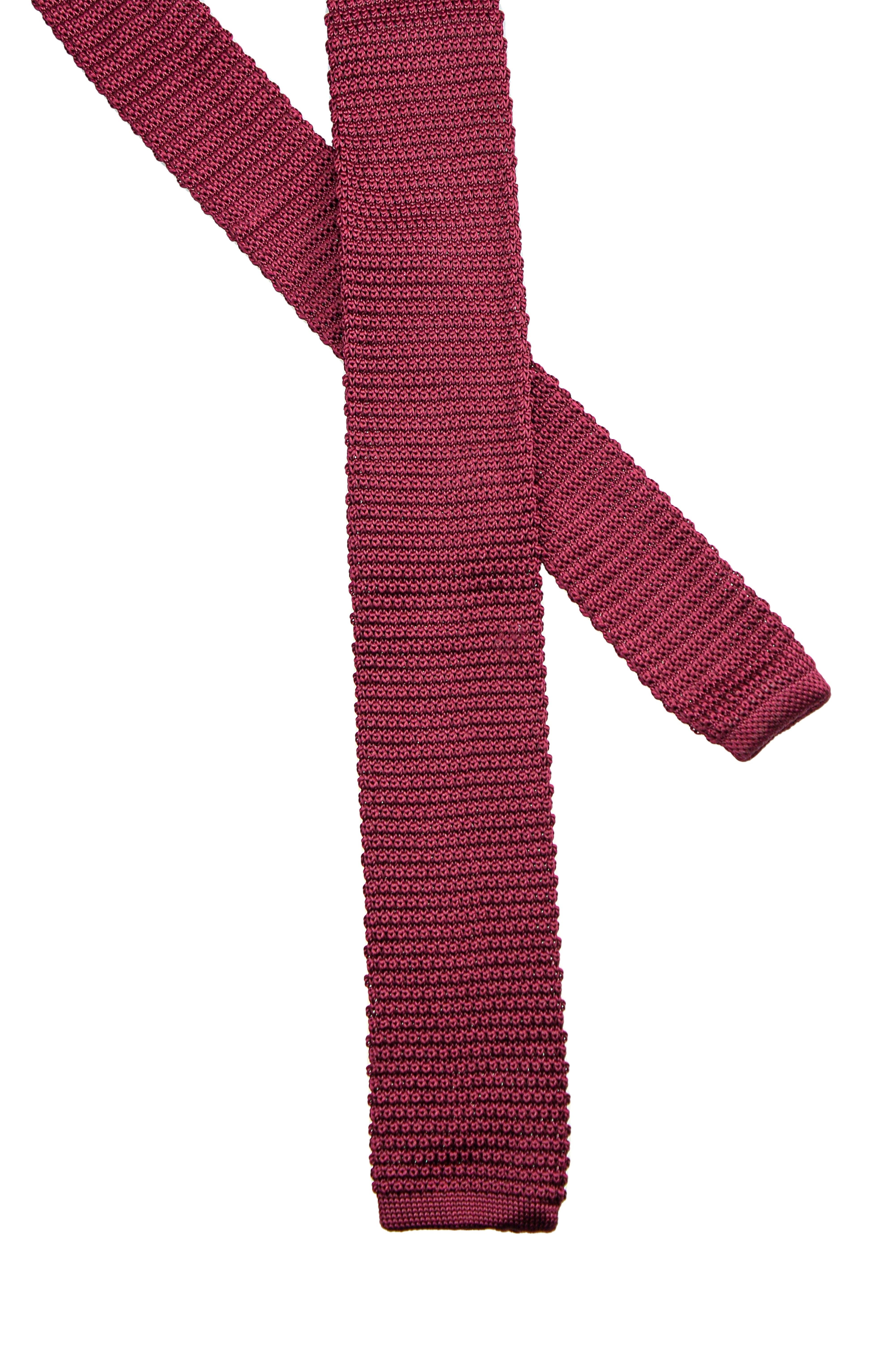 Men's Knitted Tie - Wine