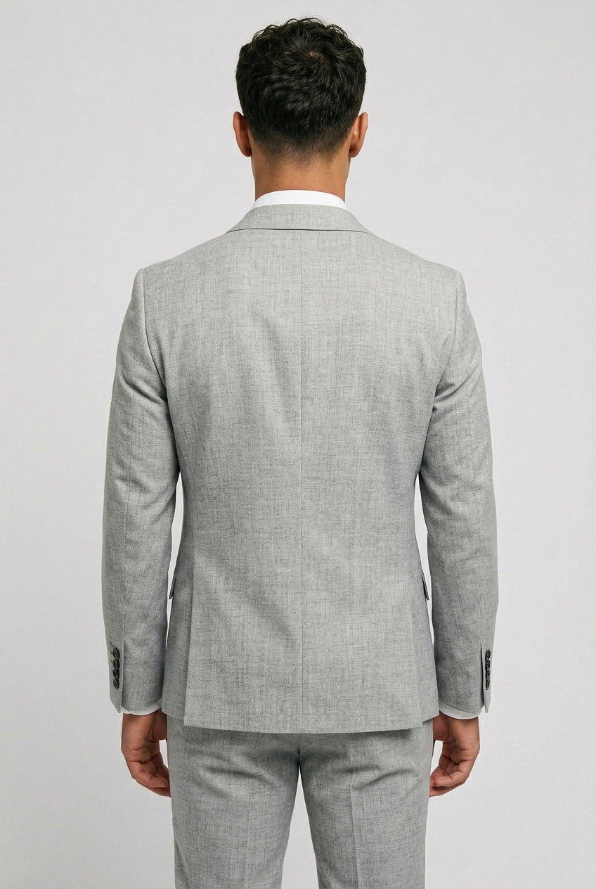 Malibu Grey 2-Piece Prom Suit Back Picture