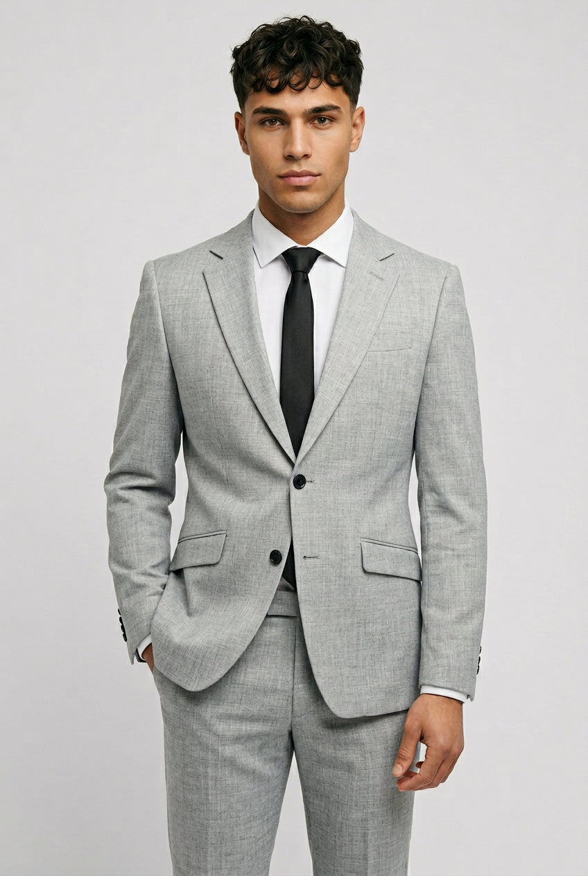 Malibu Grey 2-Piece Prom Suit