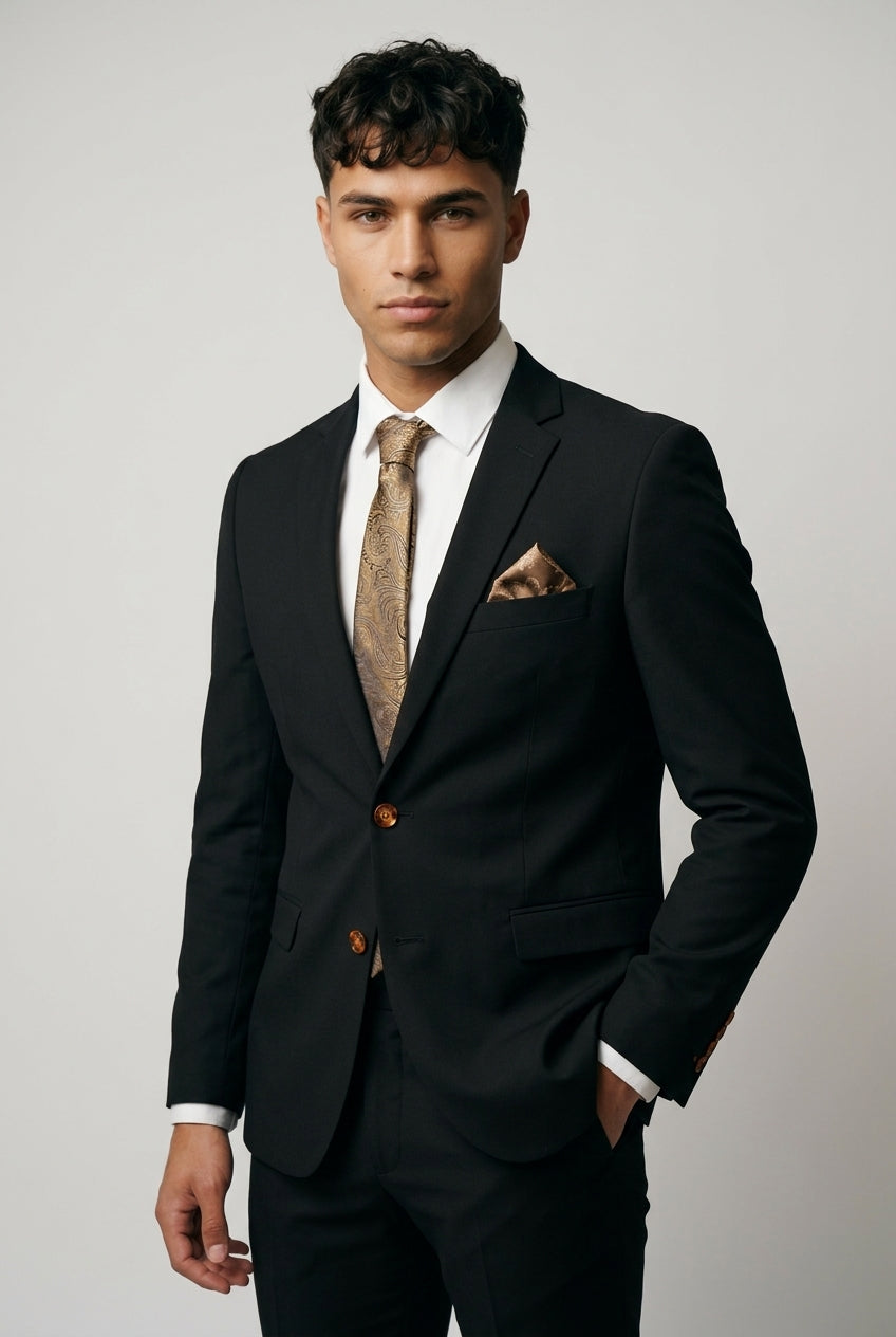 Mayfair Black 2-Piece Prom Suit