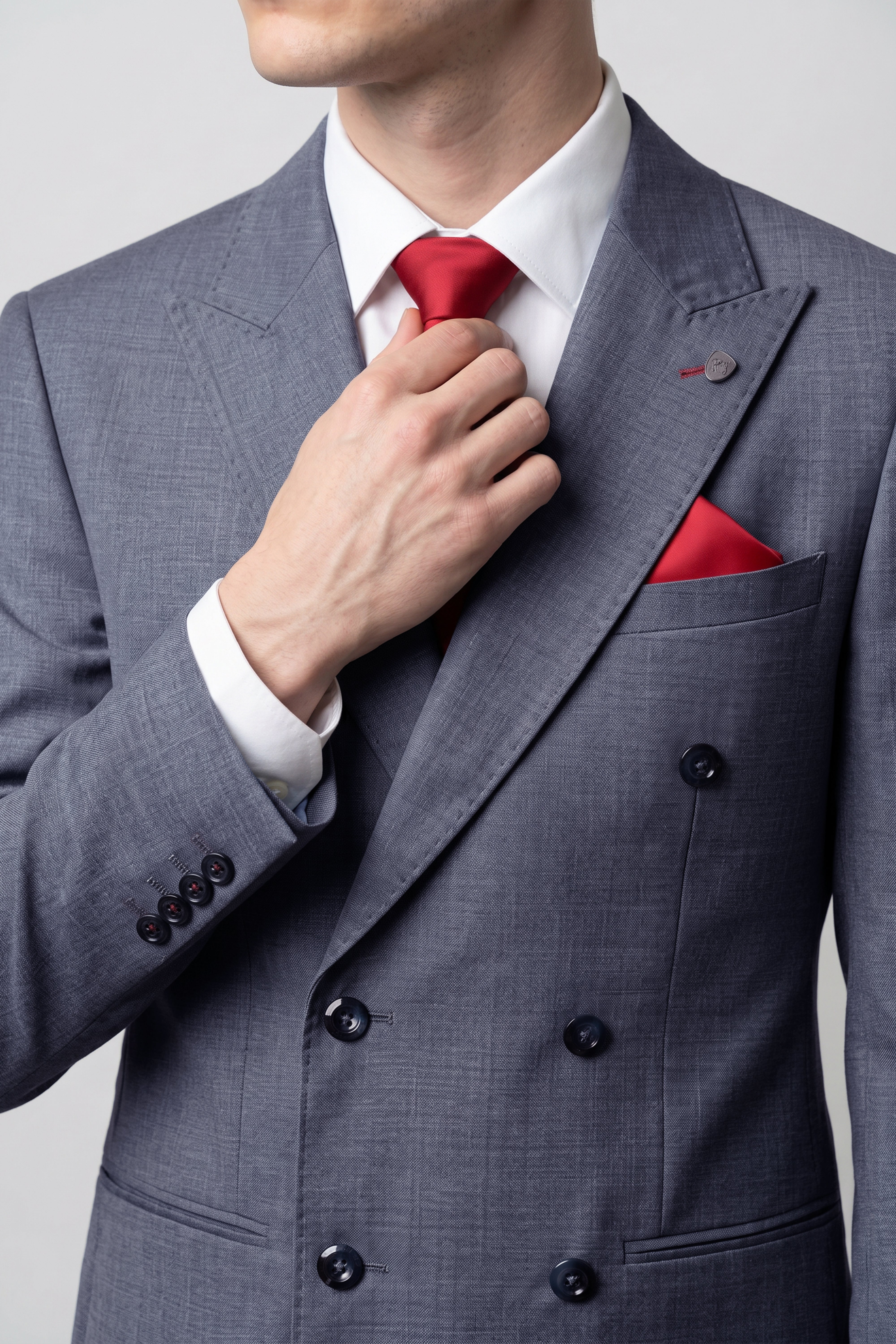 Men’s 2-Piece Double Breasted Formal Suit - Style FINN GREY