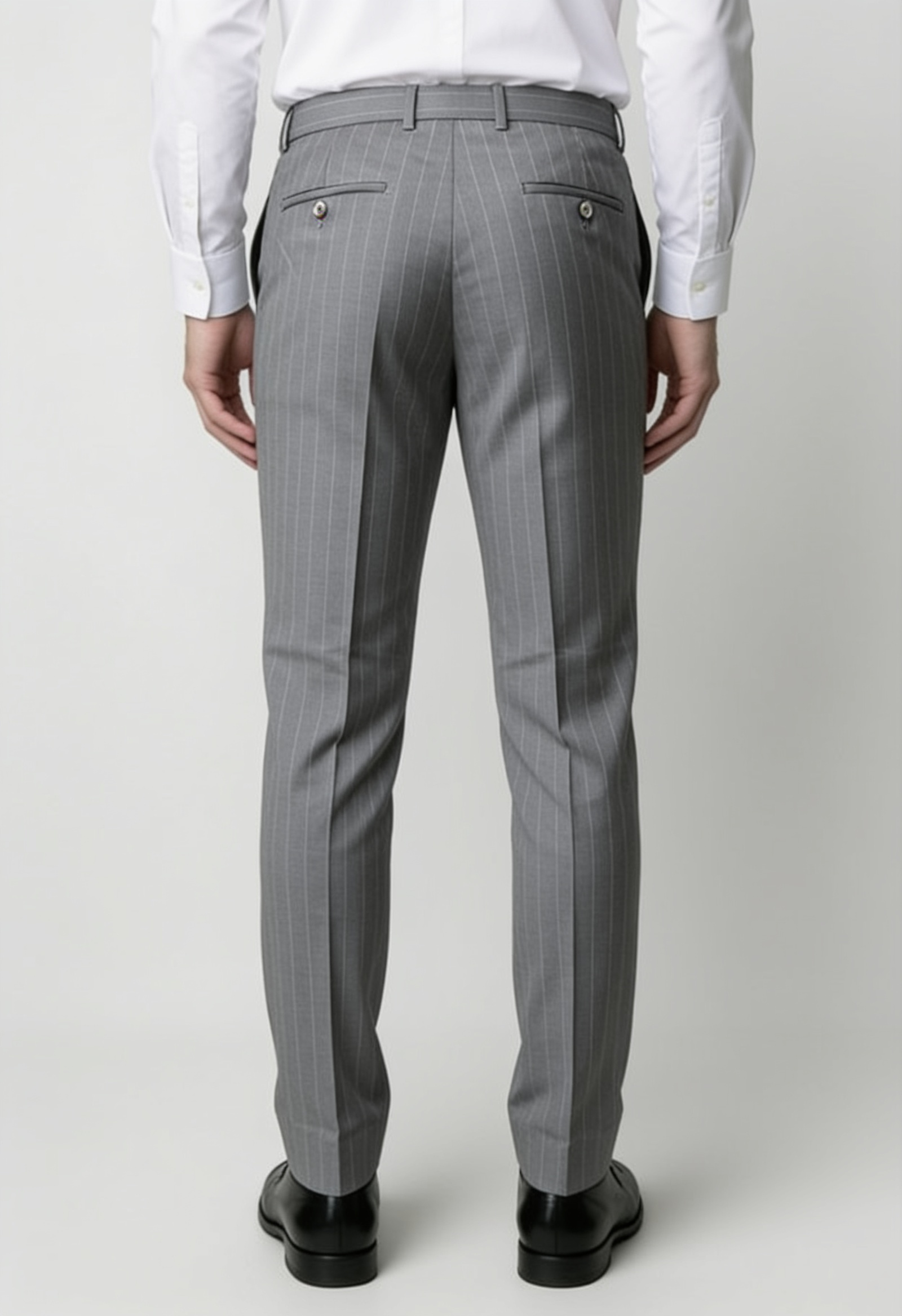 Men’s 2-Piece Wool Double Breasted Pinstripe Suit - Style LENNOX GREY