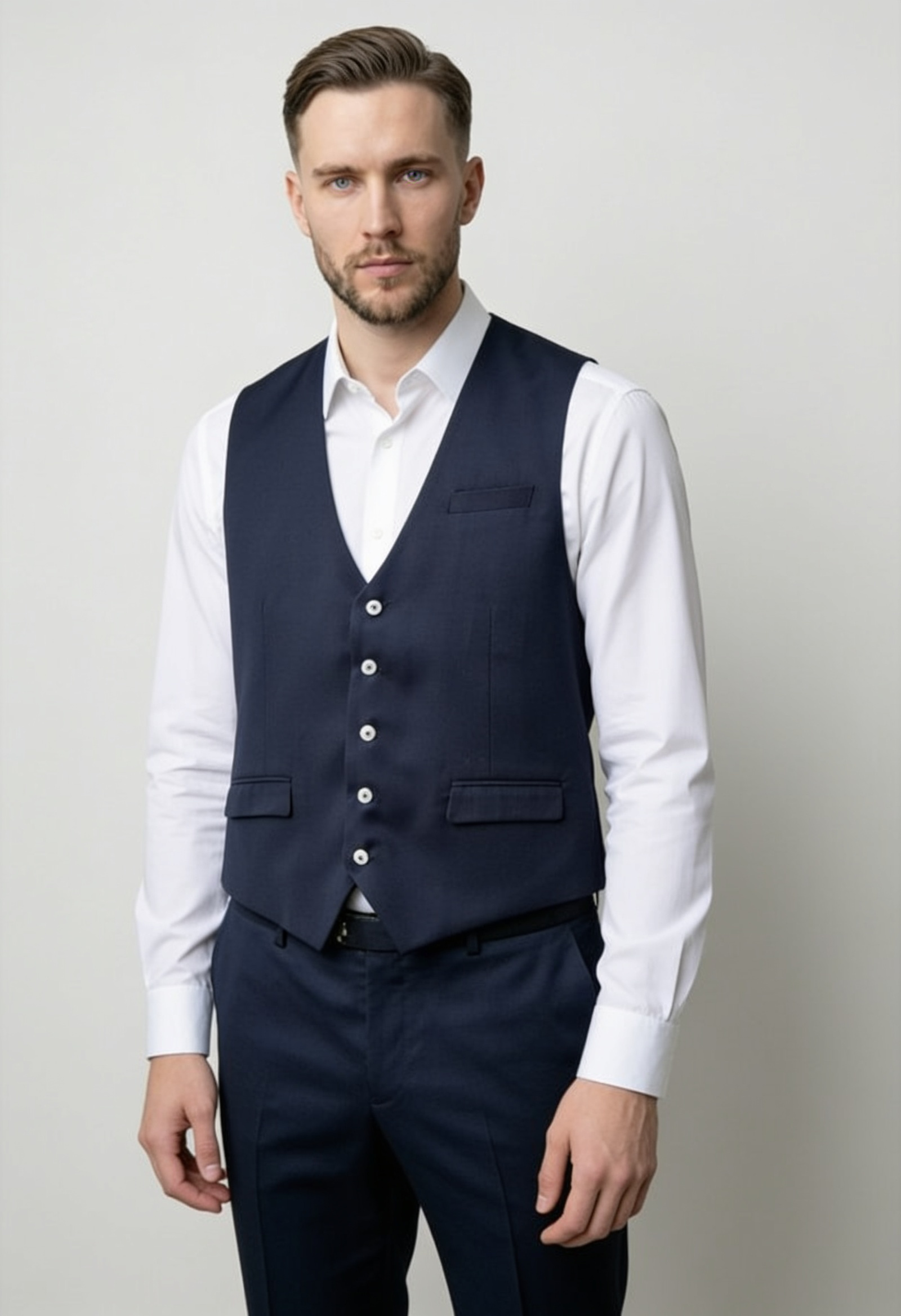 Men’s 3-Piece Formal Suit - Style PORTER NAVY BLUE
