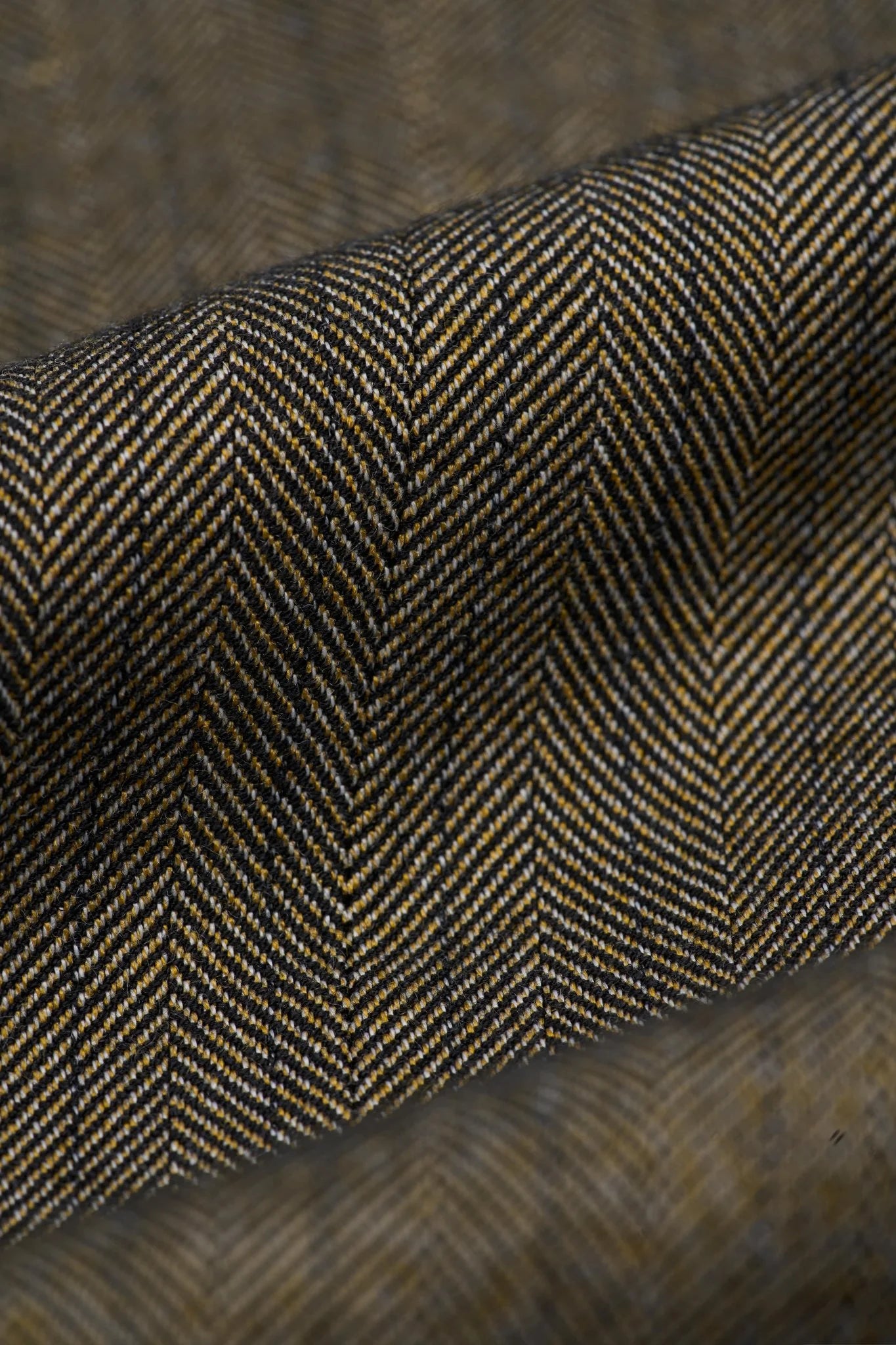Men’s 3-Piece Herringbone Formal Suit - Damon - Sage Green Fabric Picture
