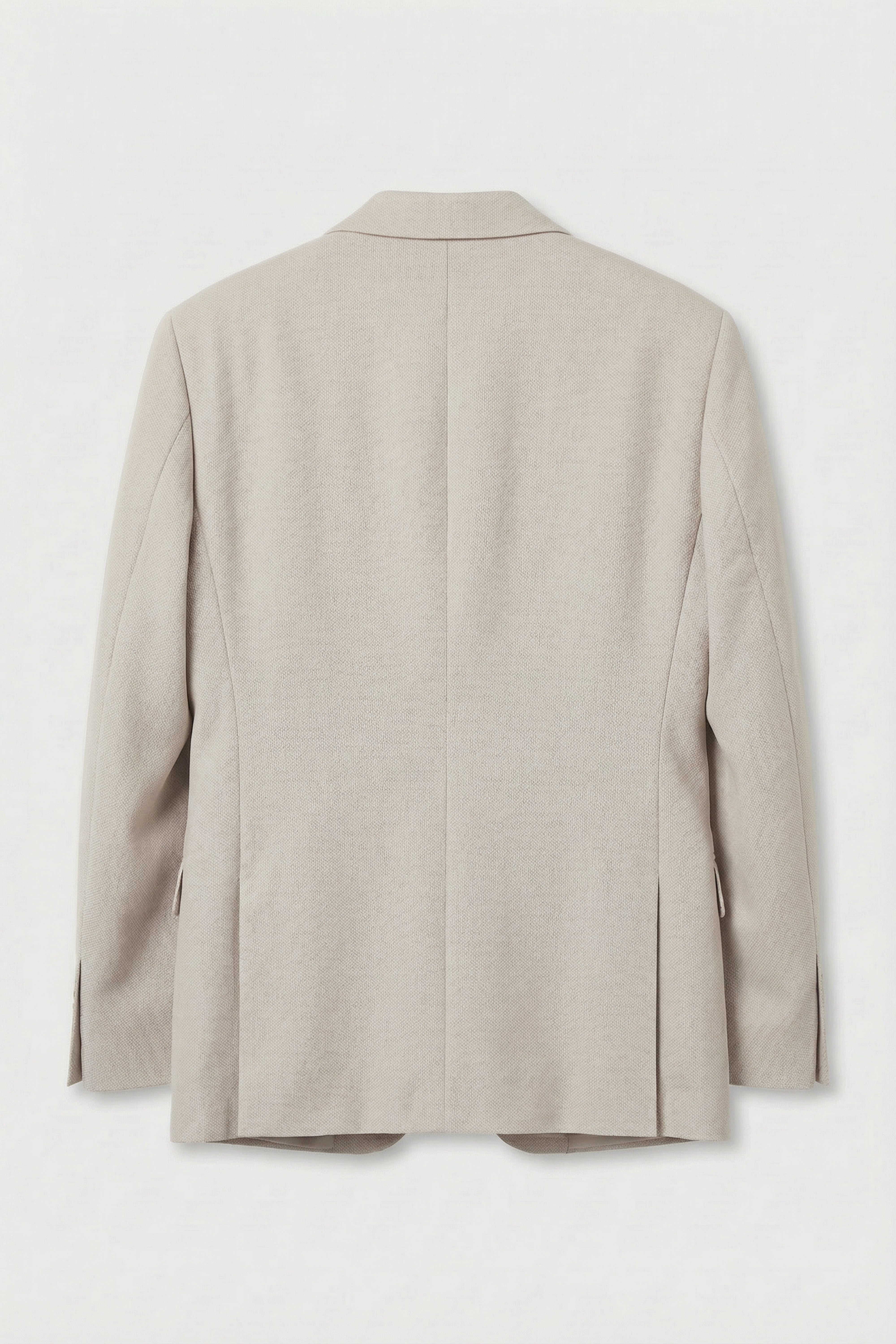 Men’s 3-Piece Textured Formal Suit with Double Breasted Waistcoat - Core - Beige Jacket Back Picture Picture