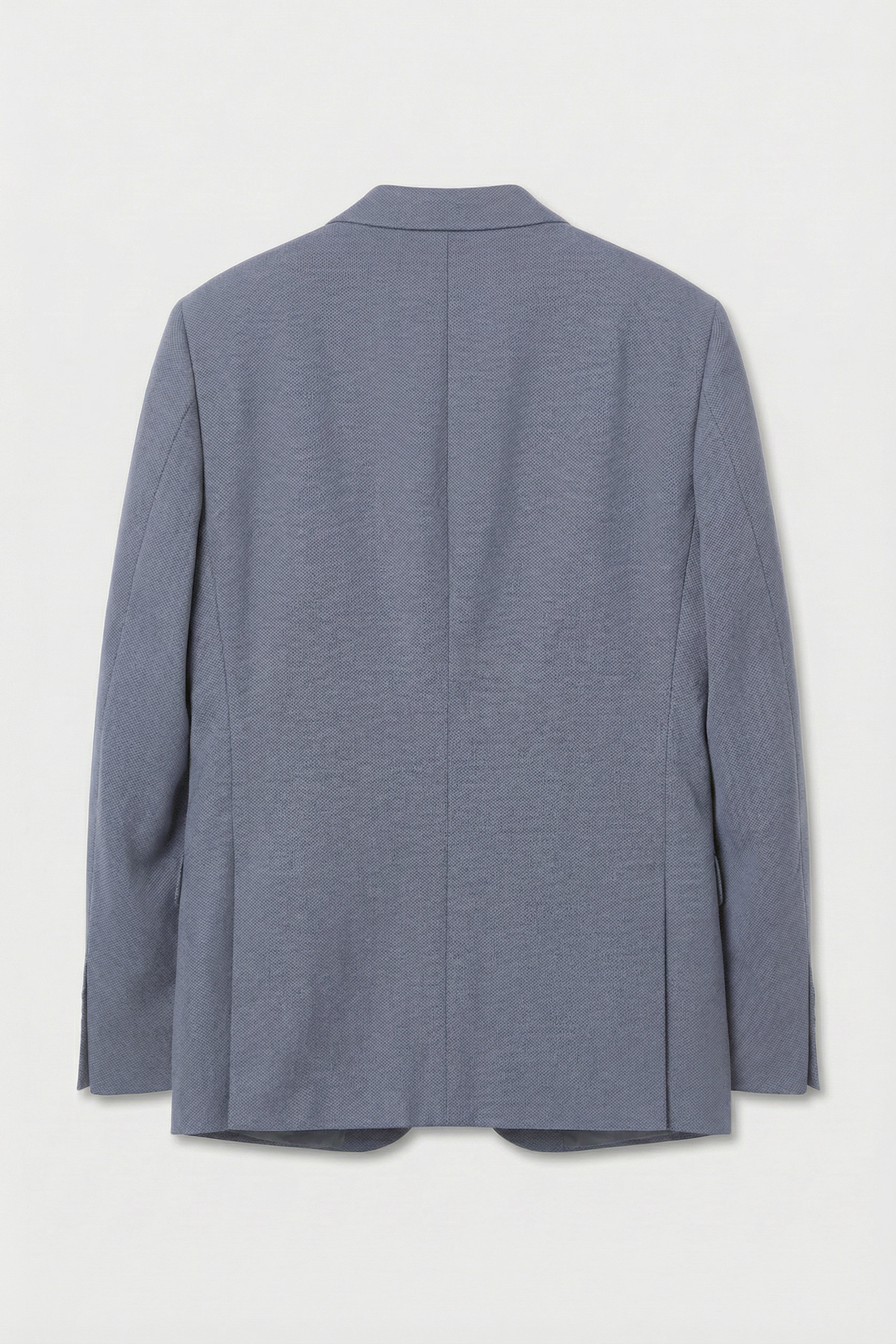 Men’s 3-Piece Textured Formal Suit with Double Breasted Waistcoat - Core - Charcoal Grey Blazer Back Picture