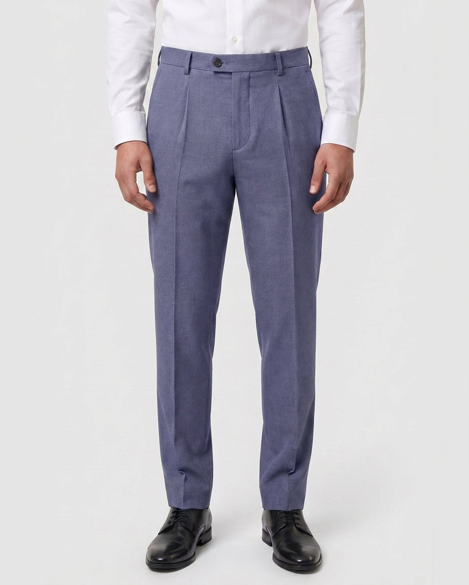 Men’s 3-Piece Wool Blend Formal Suit - Style DEAN LT BLUE Model Trousers Picture