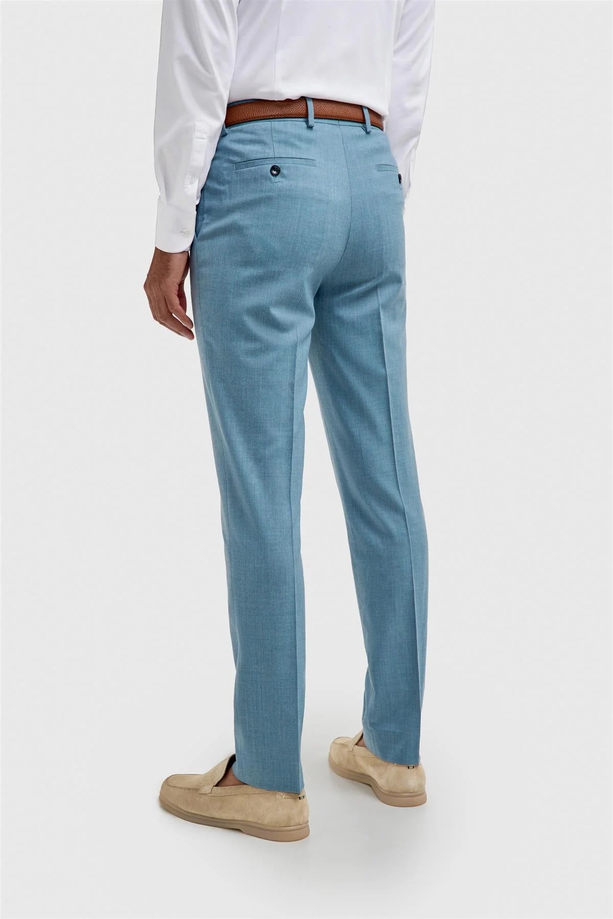 Men’s 3-Piece Wool Slim Fit Formal Suit - James - Marine Blue