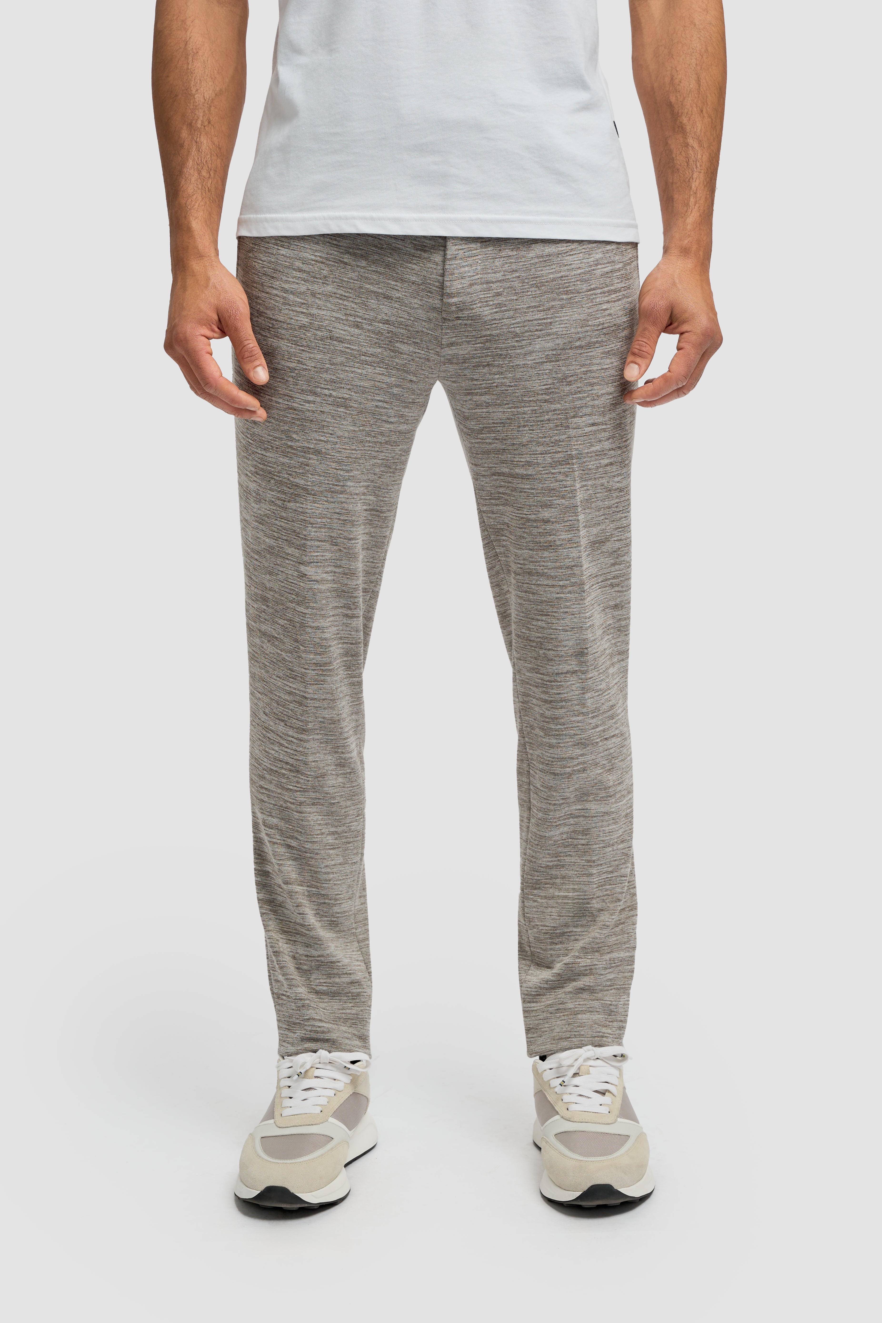 Men’s Cotton Blend Casual Trousers - Columbus - Taupe Grey