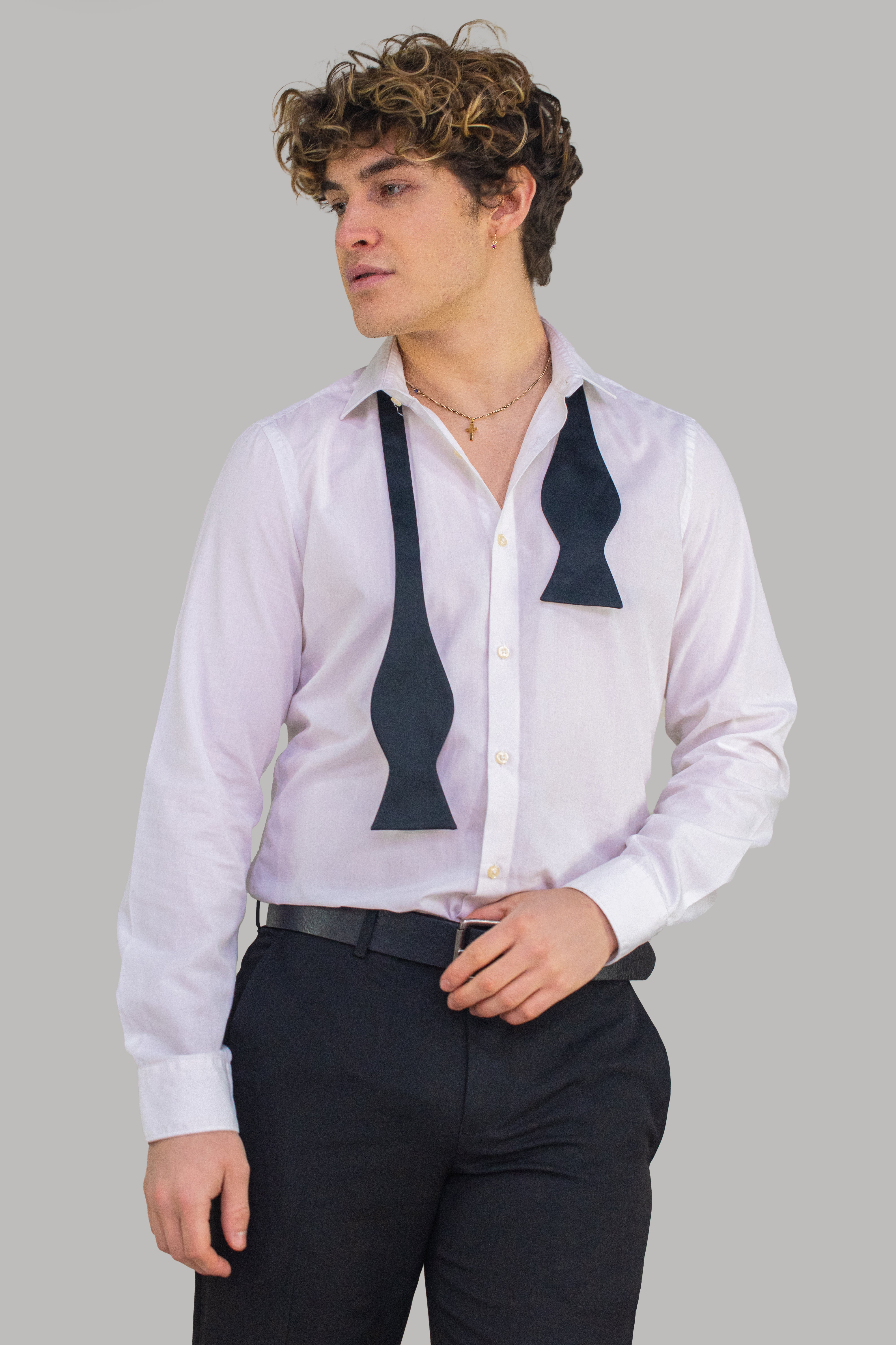 Men's Cotton Classic Collar Slim Fit Dress Shirt CV75 - White