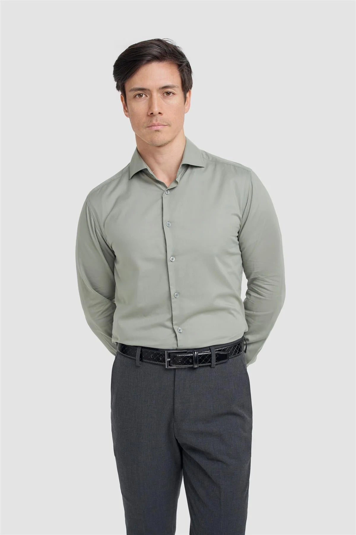 Men’s Cotton Long Sleeve Formal Shirt - Flamino Pine