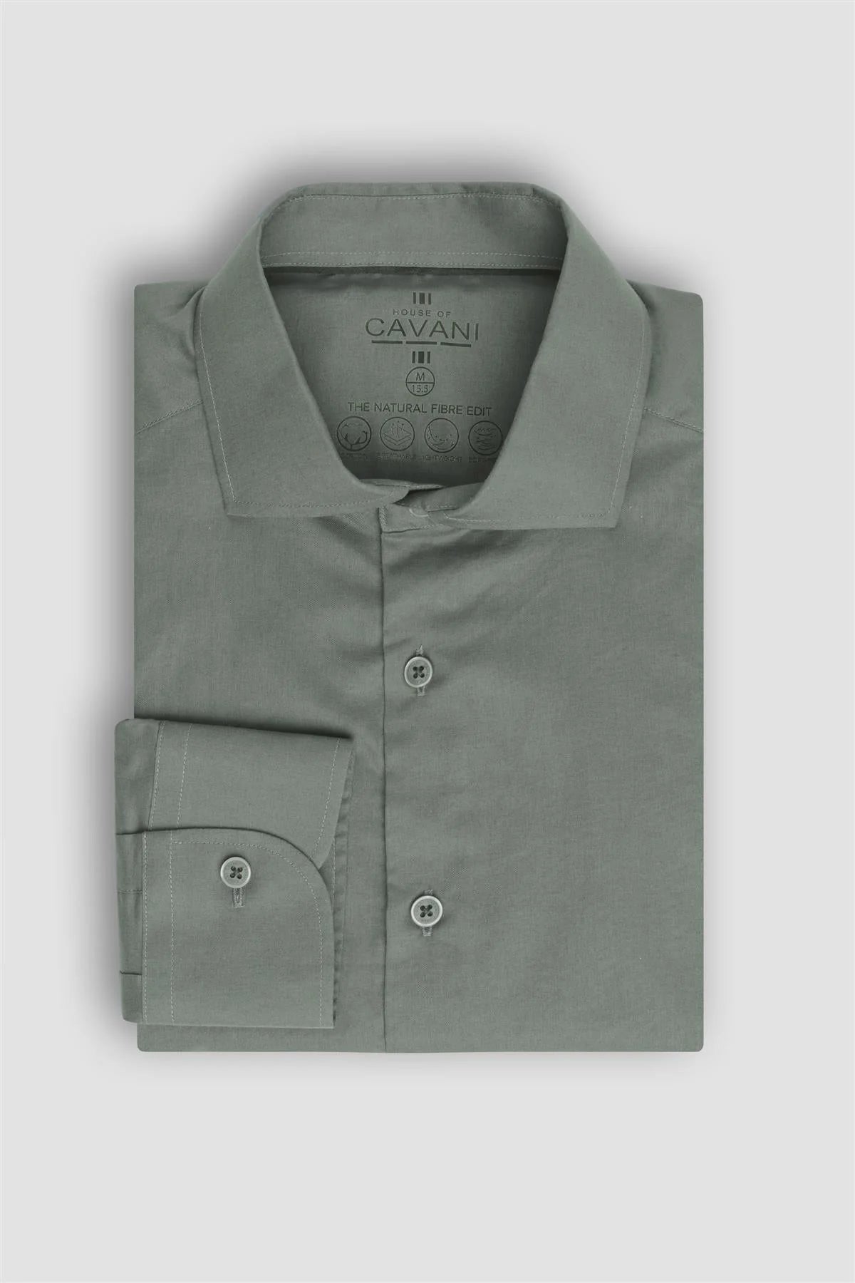 Men’s Cotton Long Sleeve Formal Shirt - Flamino Pine