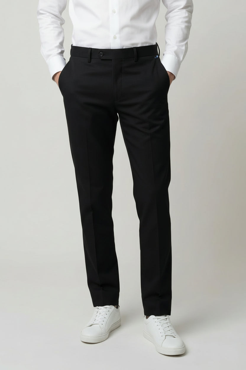 Men’s Cotton Regular Fit Chino Trousers - Zack - Black