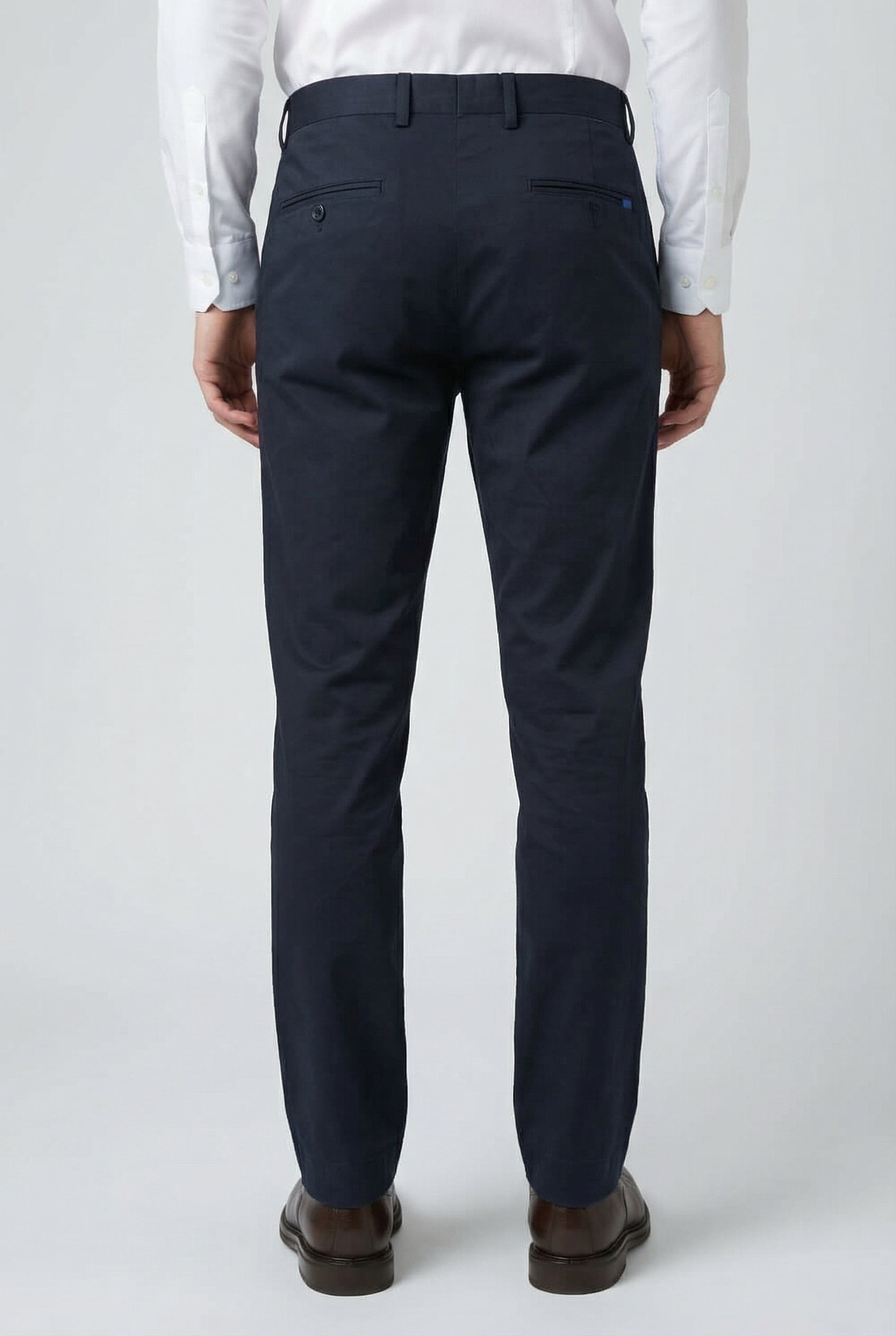 Men’s Cotton Regular Fit Chino Trousers - Zack - Navy Back Picture