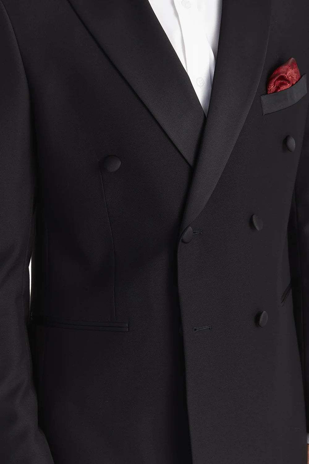 Men’s Double Breasted Tuxedo Dinner Jacket - Harry - Black Detail Picture