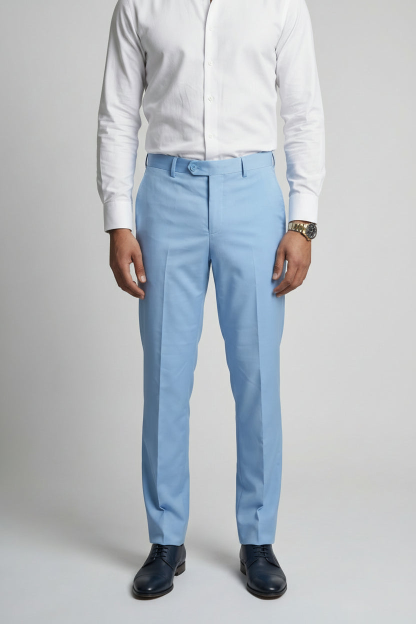 Men’s Formal Dress Trousers - Karter - Pale Blue Front Picture