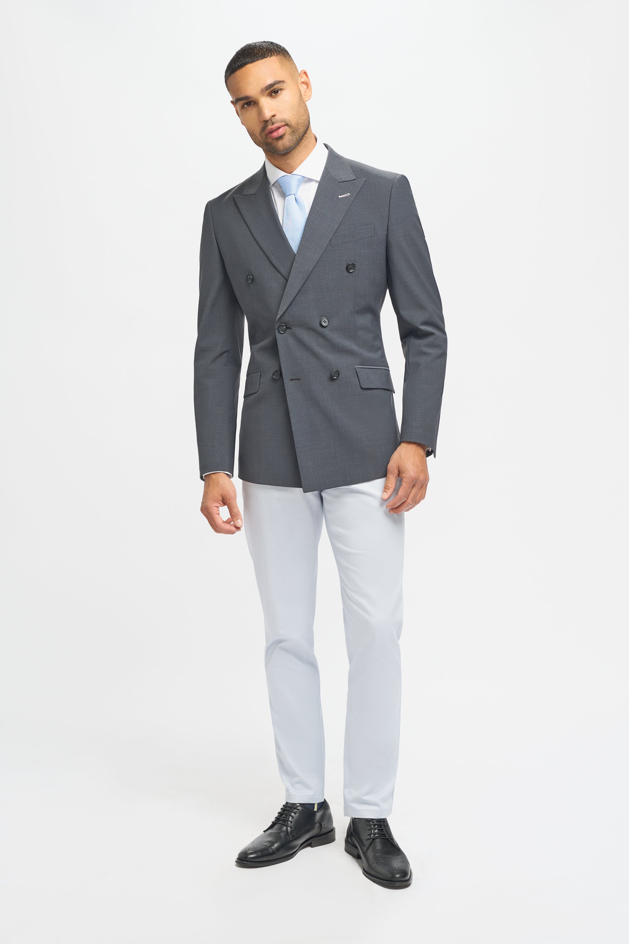 Men's Wool Blend Suit Jacket - BOND D/B - Charcoal Grey