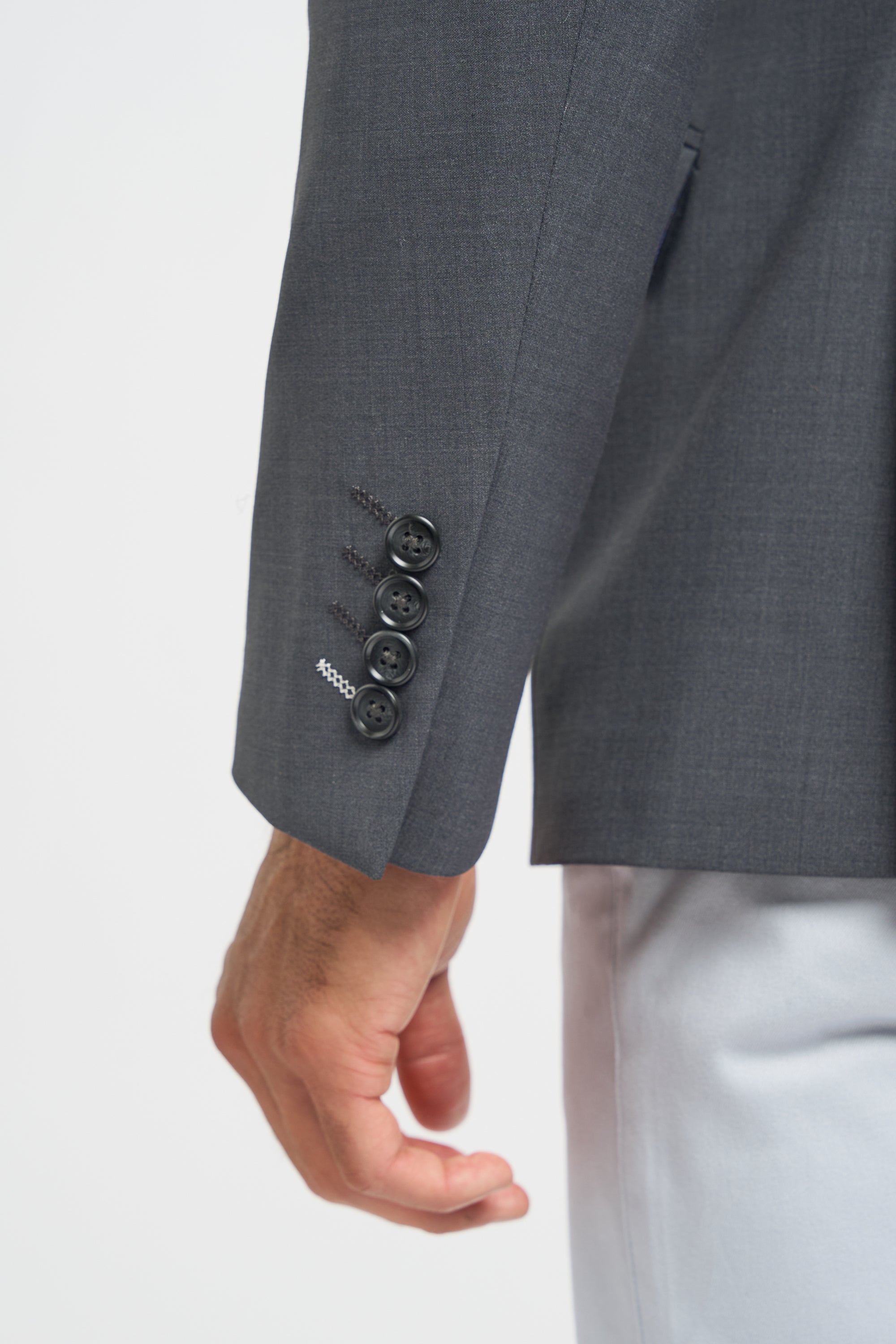 Men's Wool Blend Suit Jacket - BOND D/B - Charcoal Grey