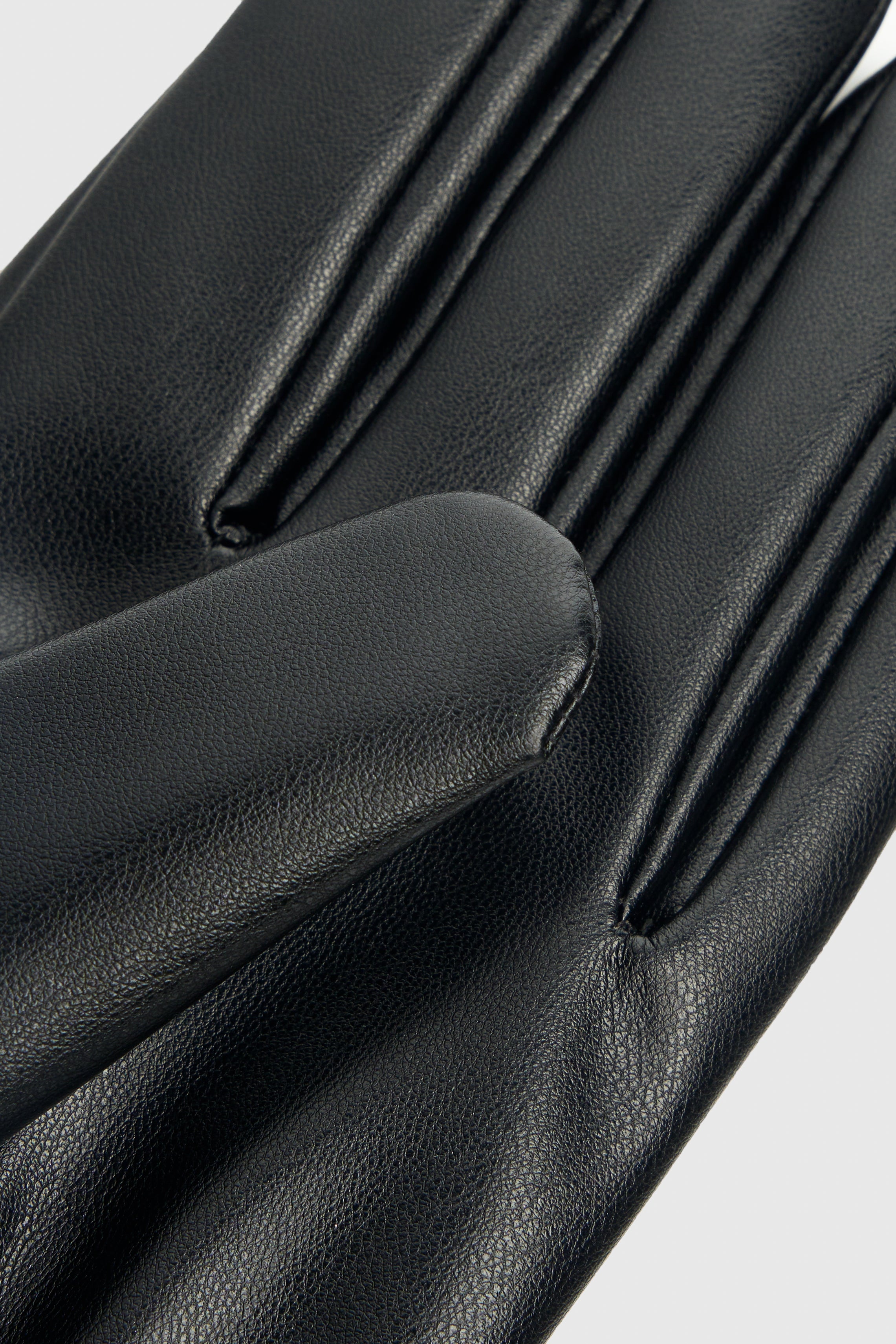 Men’s Leather Gloves with Adjustable Buckle Strap - Black