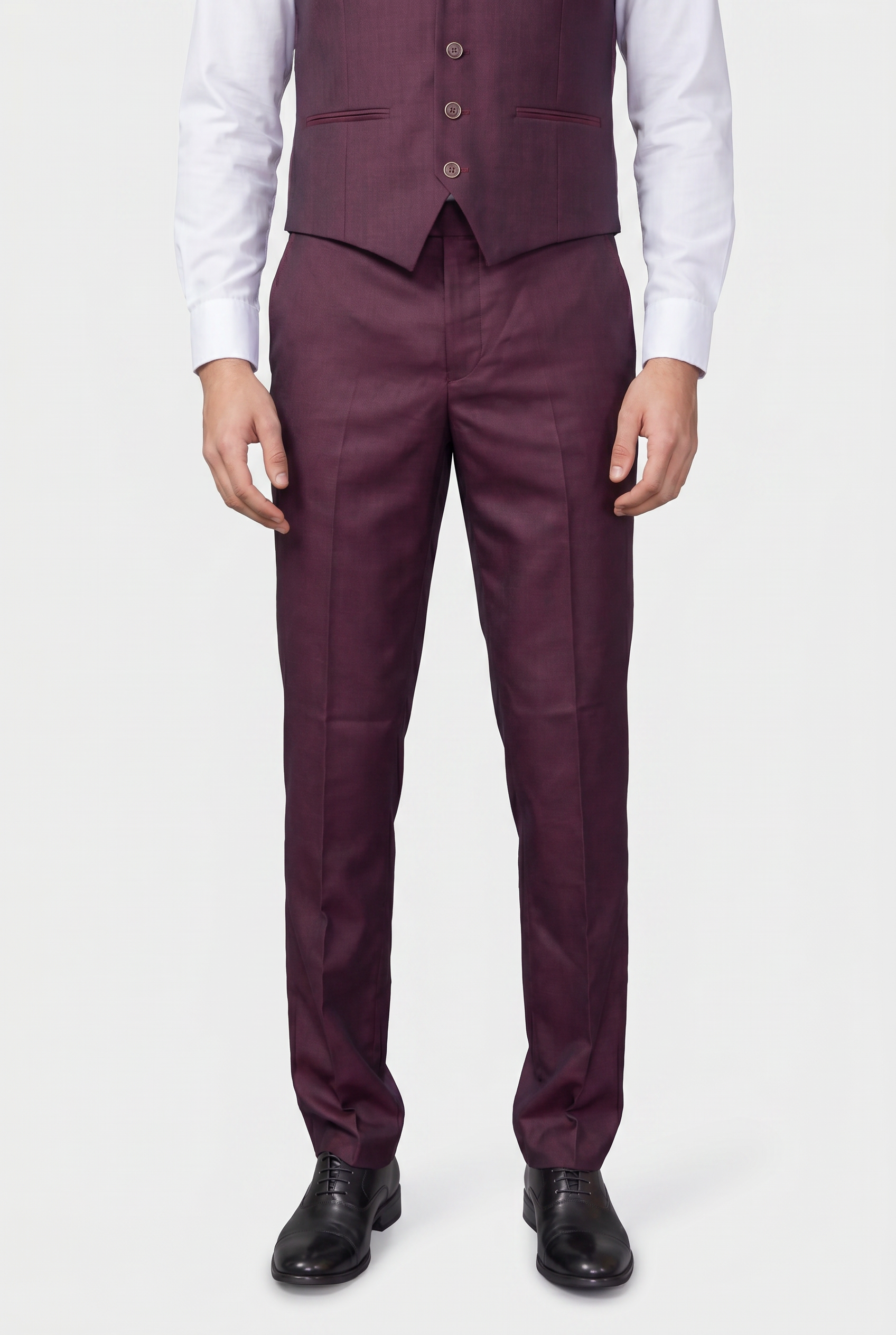 Men's Lincoln Slim Fit Burgundy Suit