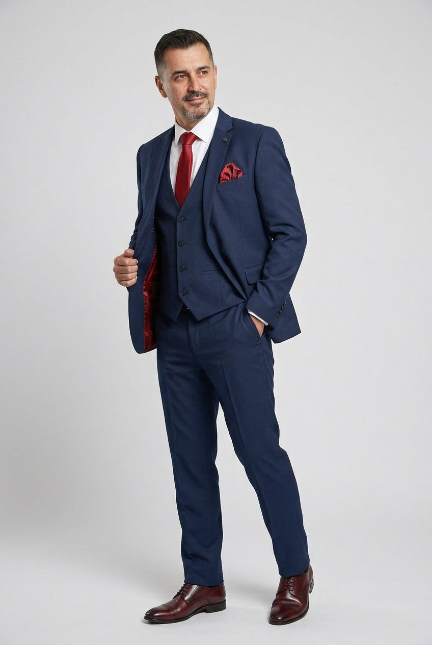 Men’s Navy 3 Piece Tailored Fit Suit