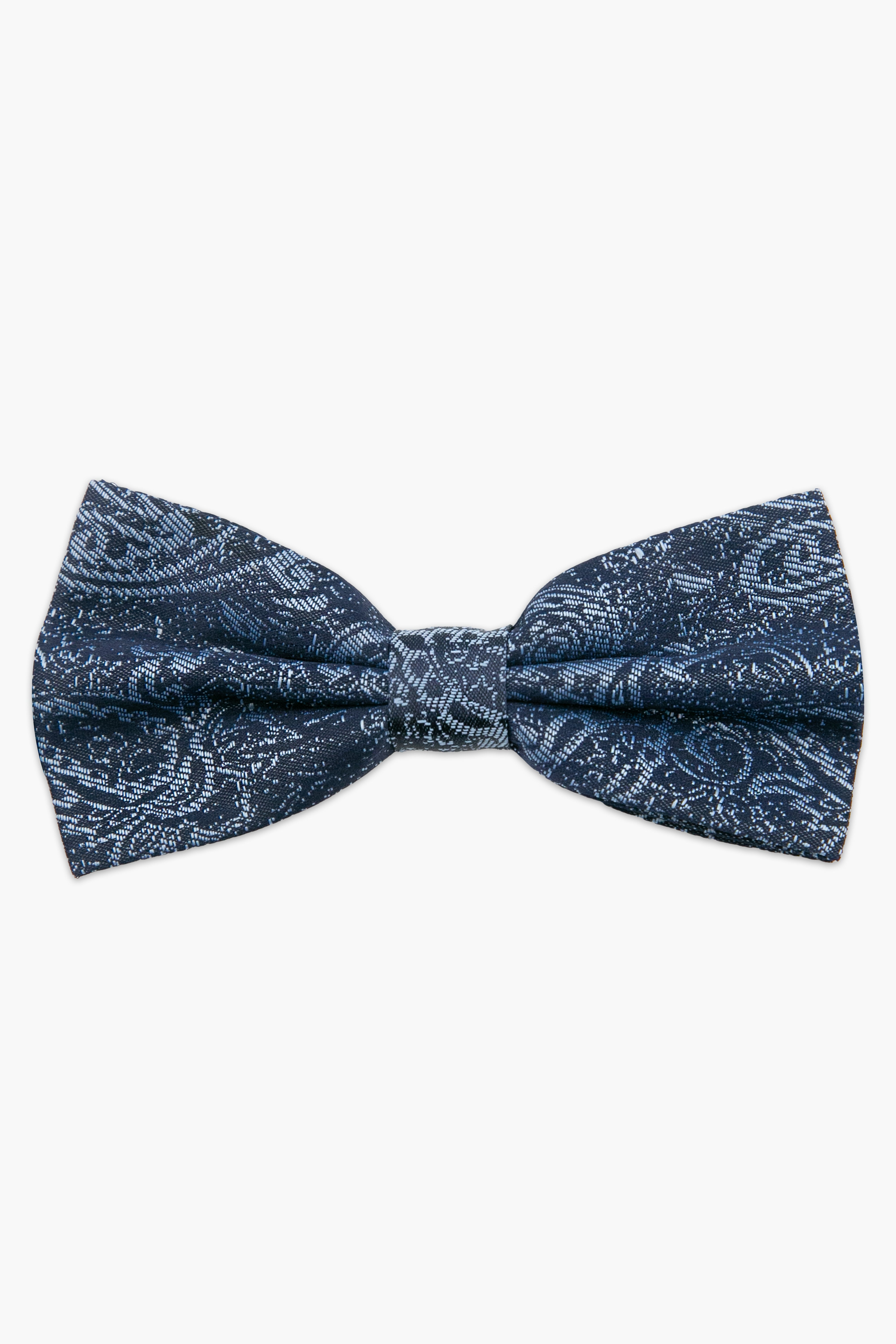 Men’s Paisley Pre-Tied Dickie Bow Tie - Navy blue Front Picture