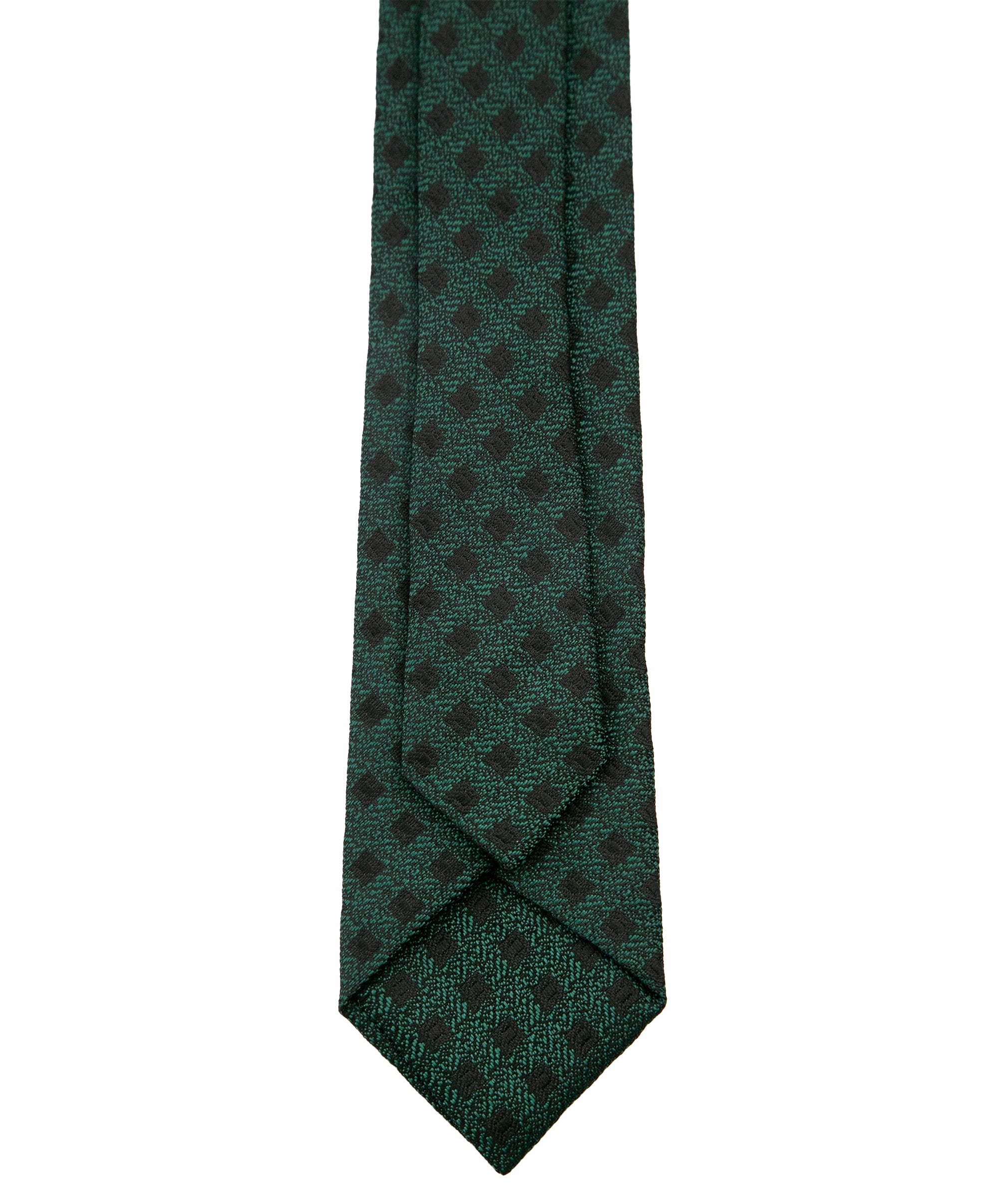 Men’s Paisley Slim Tie & Pocket Square Set in Green Tie Back Picture